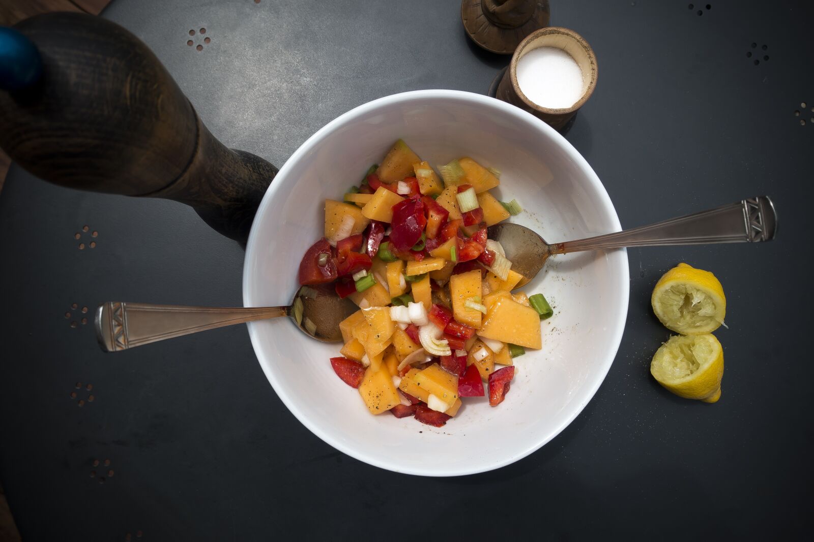 Sony Cyber-shot DSC-RX100 III sample photo. Salad, melon, paprika photography