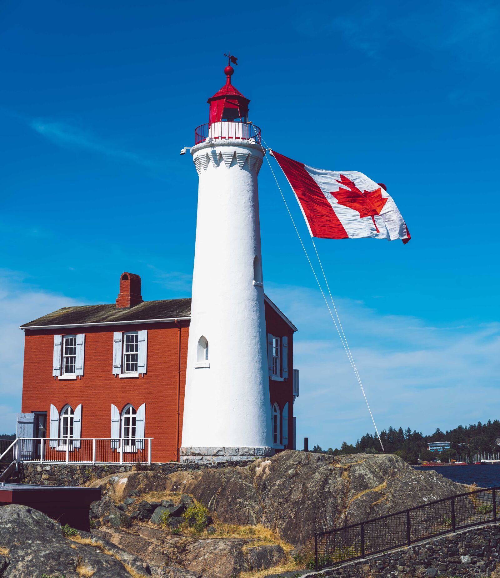 Nikon D750 sample photo. Lighthouse, canada, flag photography