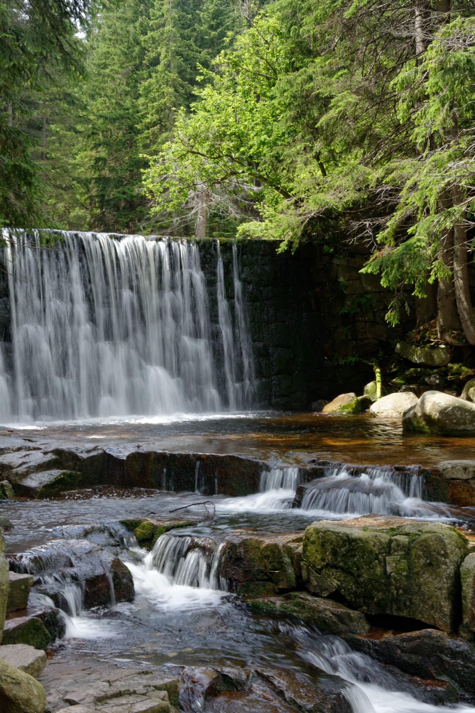 Nikon D5200 sample photo. Waterfall, water, forest photography