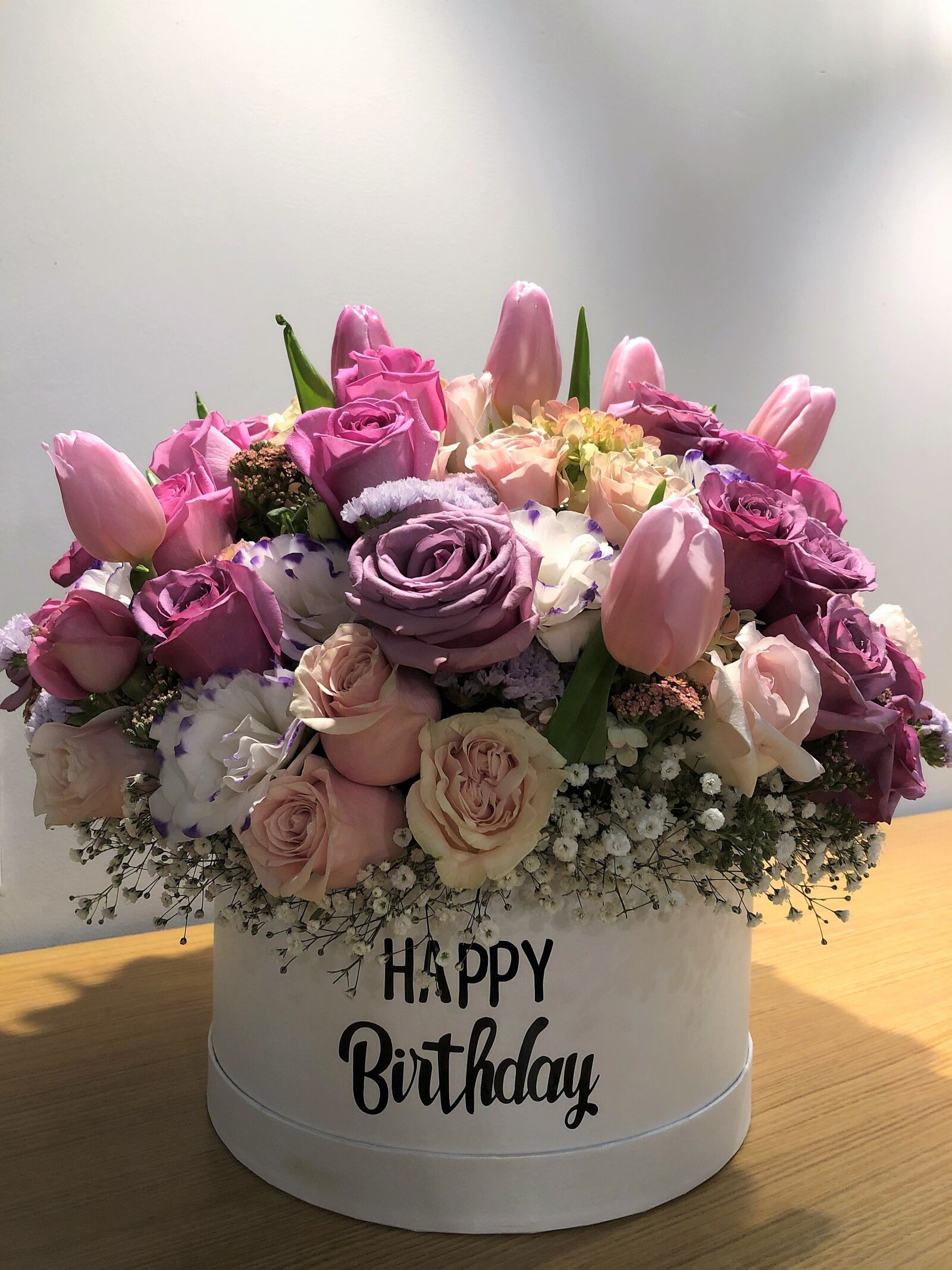 iPhone 8 back camera 3.99mm f/1.8 sample photo. Flowers, happy birthday, greeting photography
