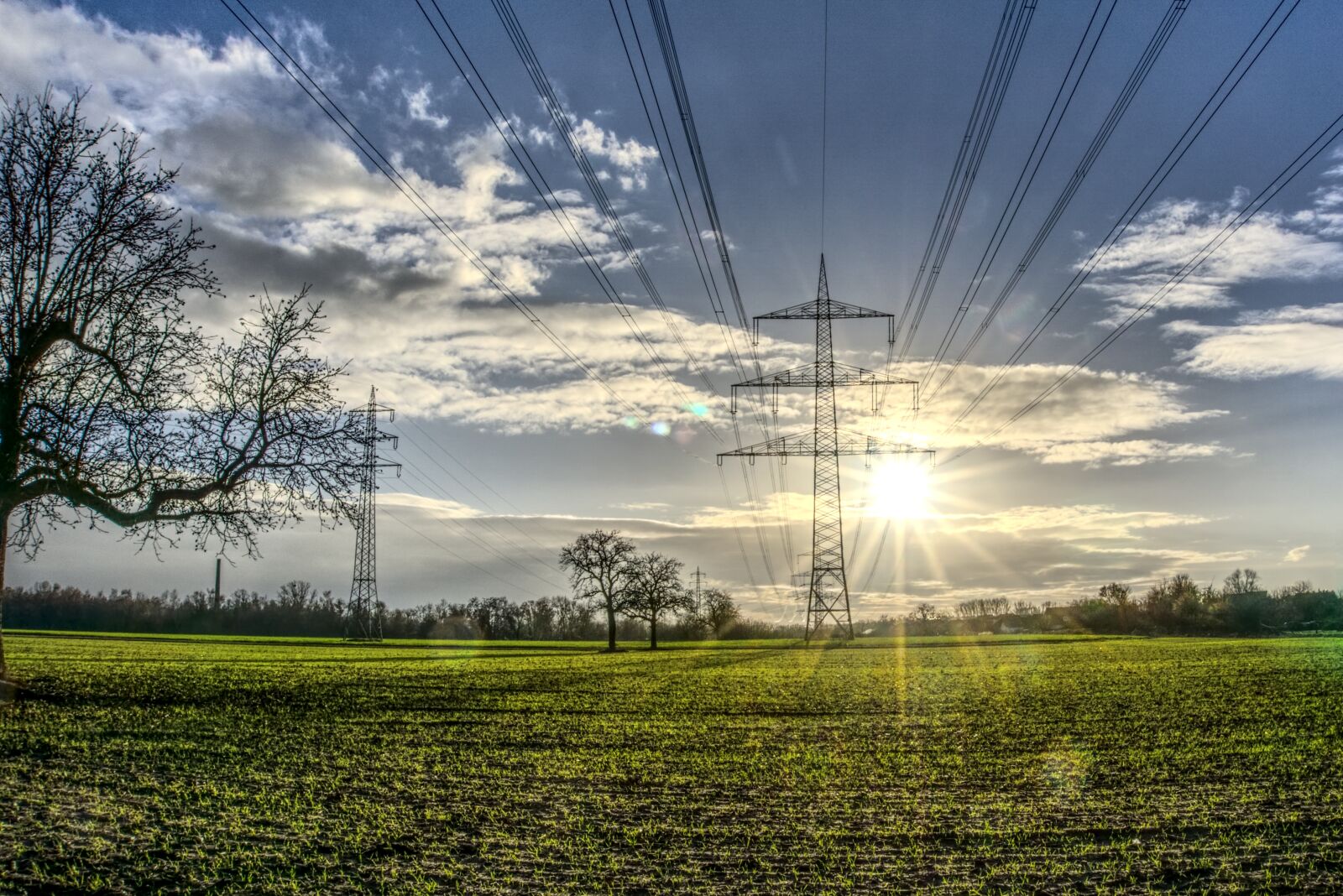 Sony a6000 sample photo. Power line, catenary, sun photography
