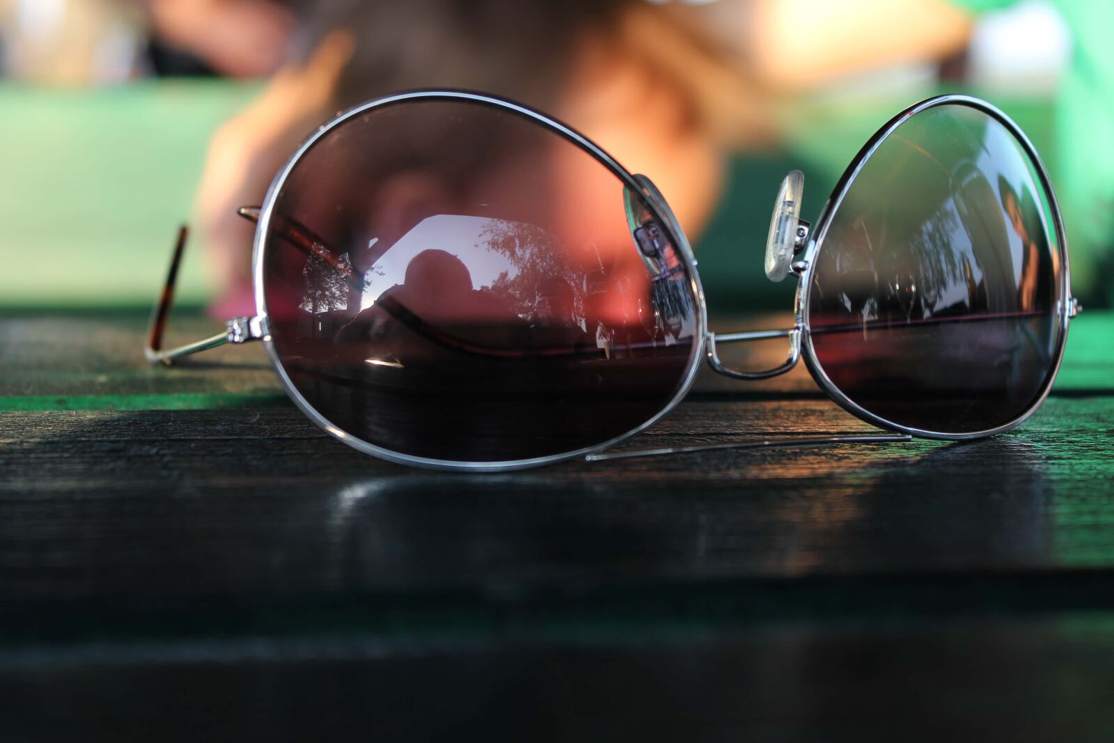 Canon EF-S 18-55mm F3.5-5.6 IS sample photo. Sunglasses, chrome, close-up, metallic photography
