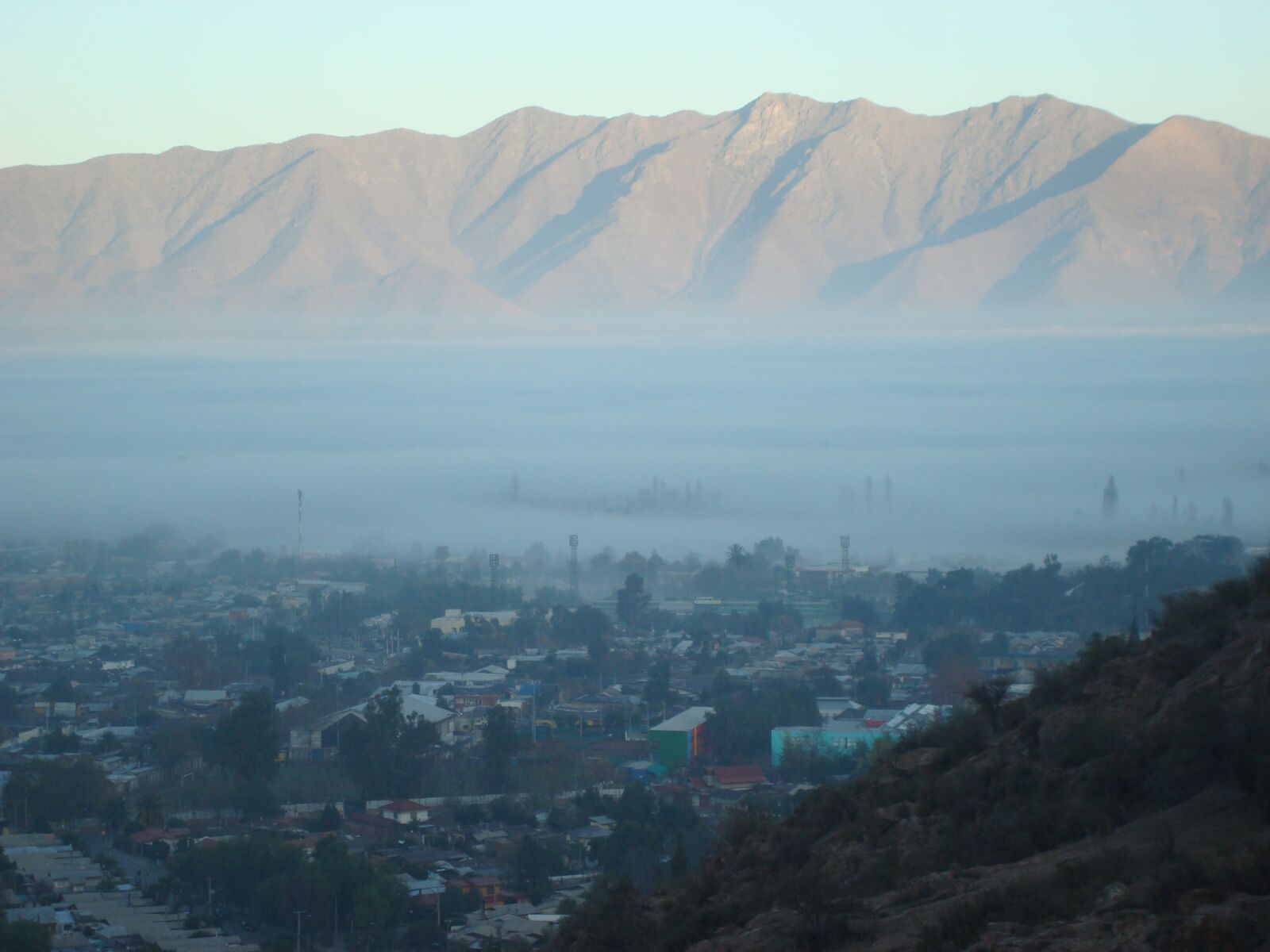 Sony DSC-W80 sample photo. Mist, the andes, dawn photography