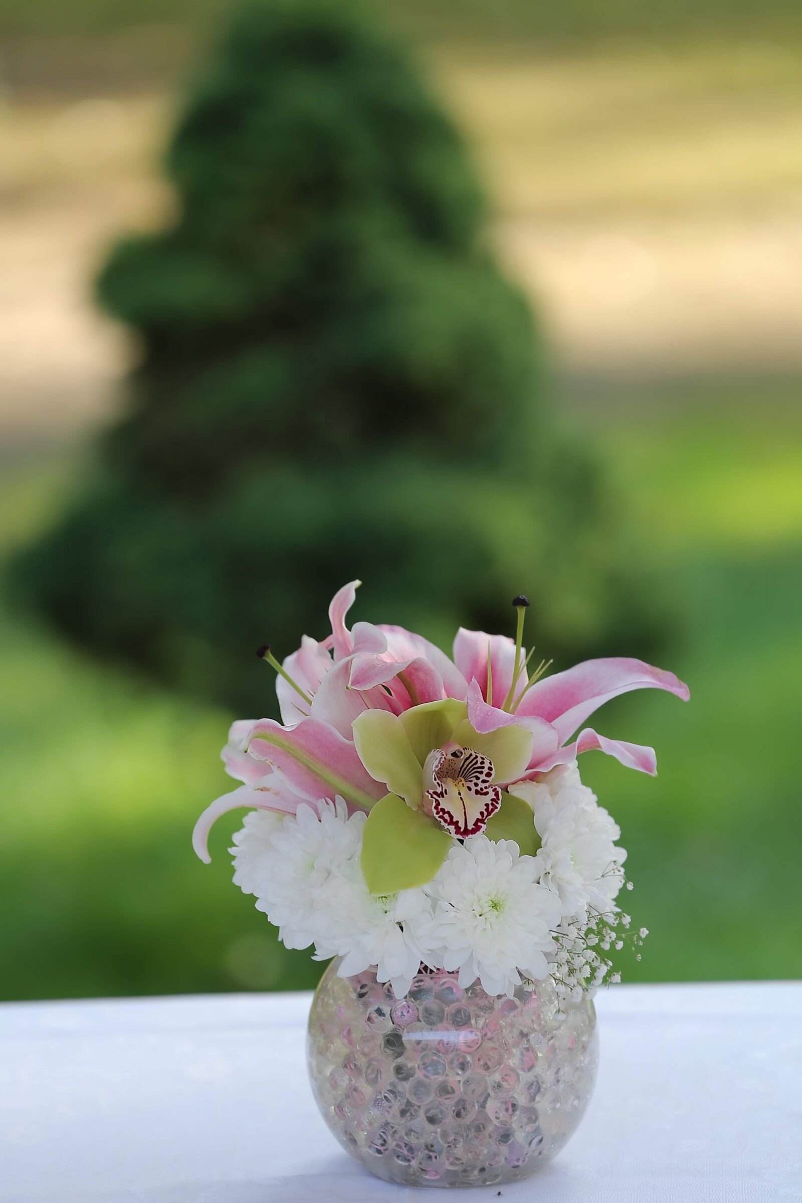 Canon EOS 6D + Canon EF 70-200mm F2.8L IS II USM sample photo. Orchid, bouquet, flowers, vase photography