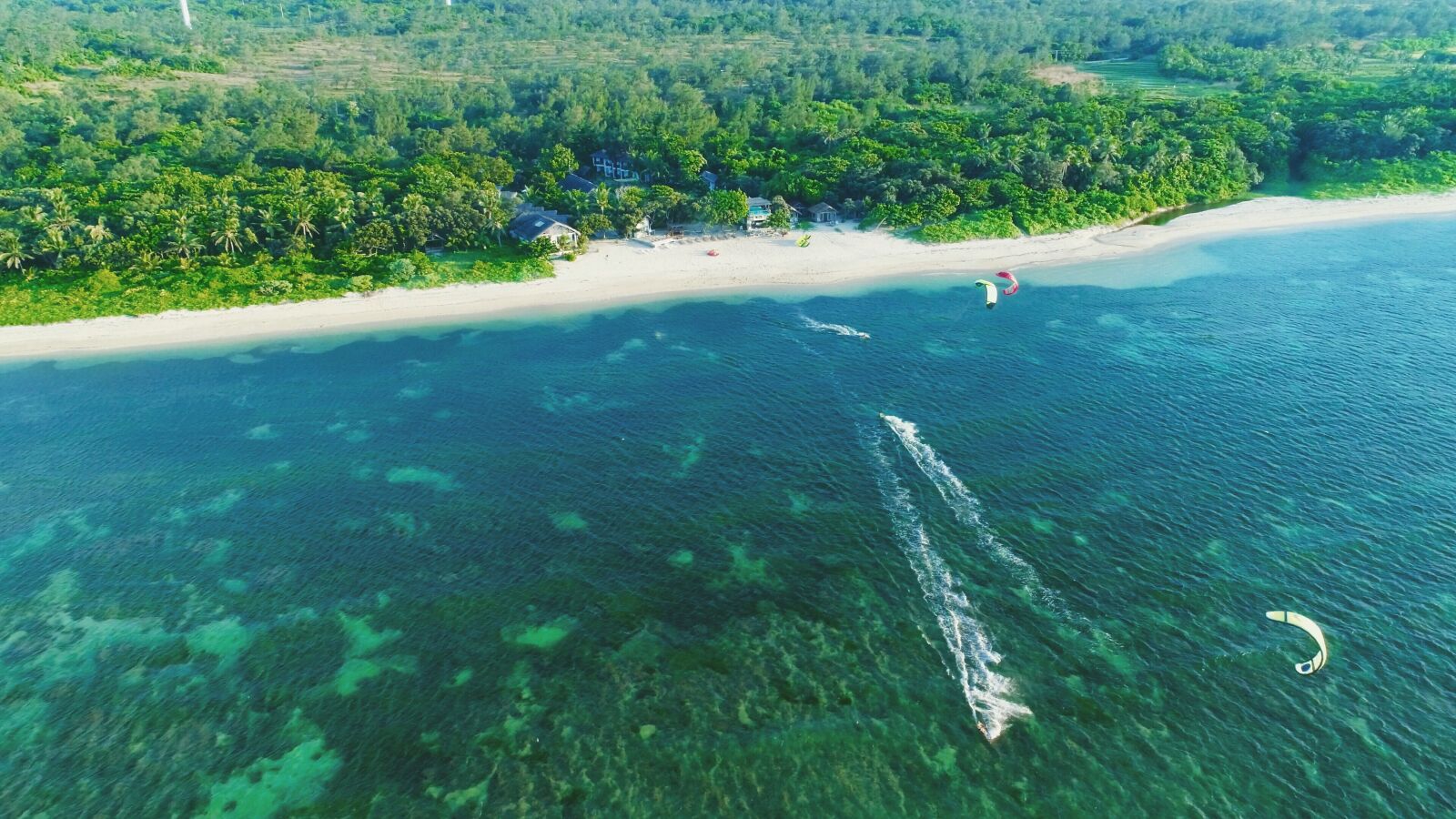 DJI FC6310 sample photo. Kite surfing, kitesurfing, sea photography