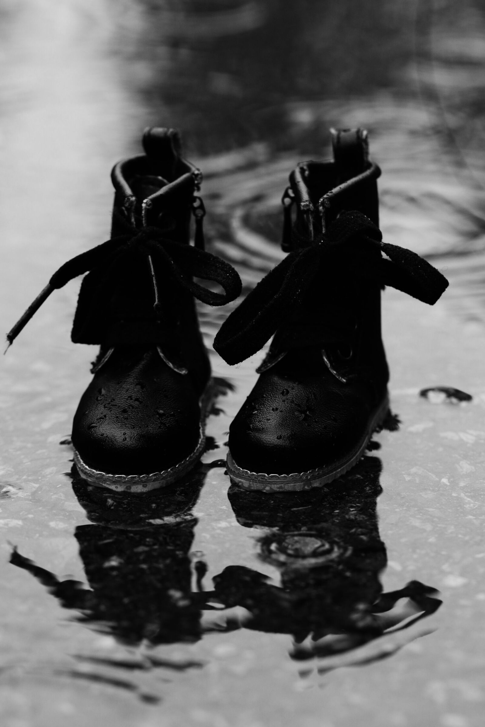 Canon EOS 7D Mark II sample photo. Boots, rain, miniature photography