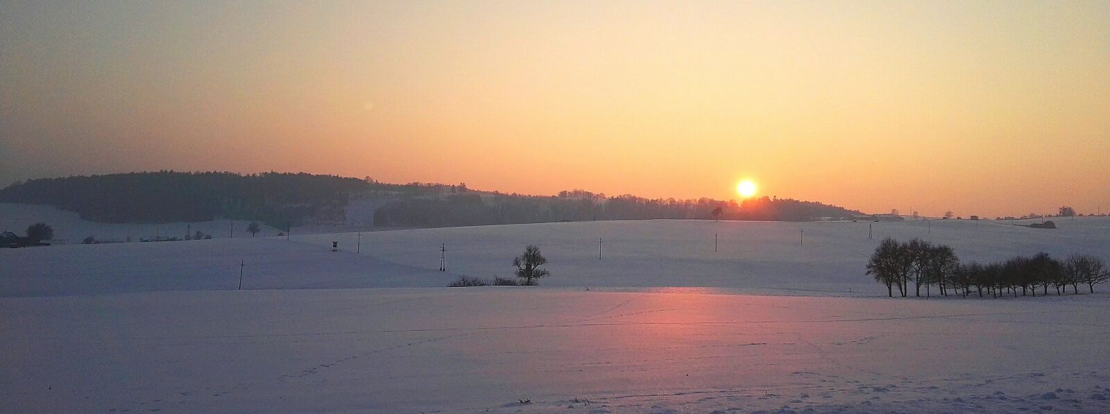 HUAWEI P8 sample photo. Sunset, snow, landscape photography