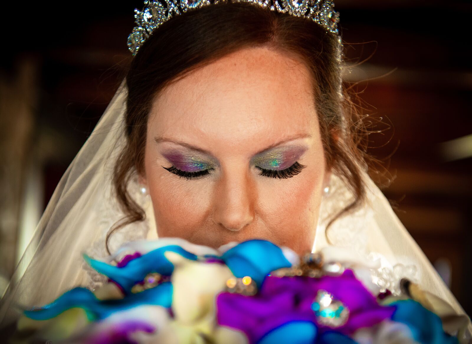 Nikon D800E sample photo. Wedding, bride, peacock colors photography
