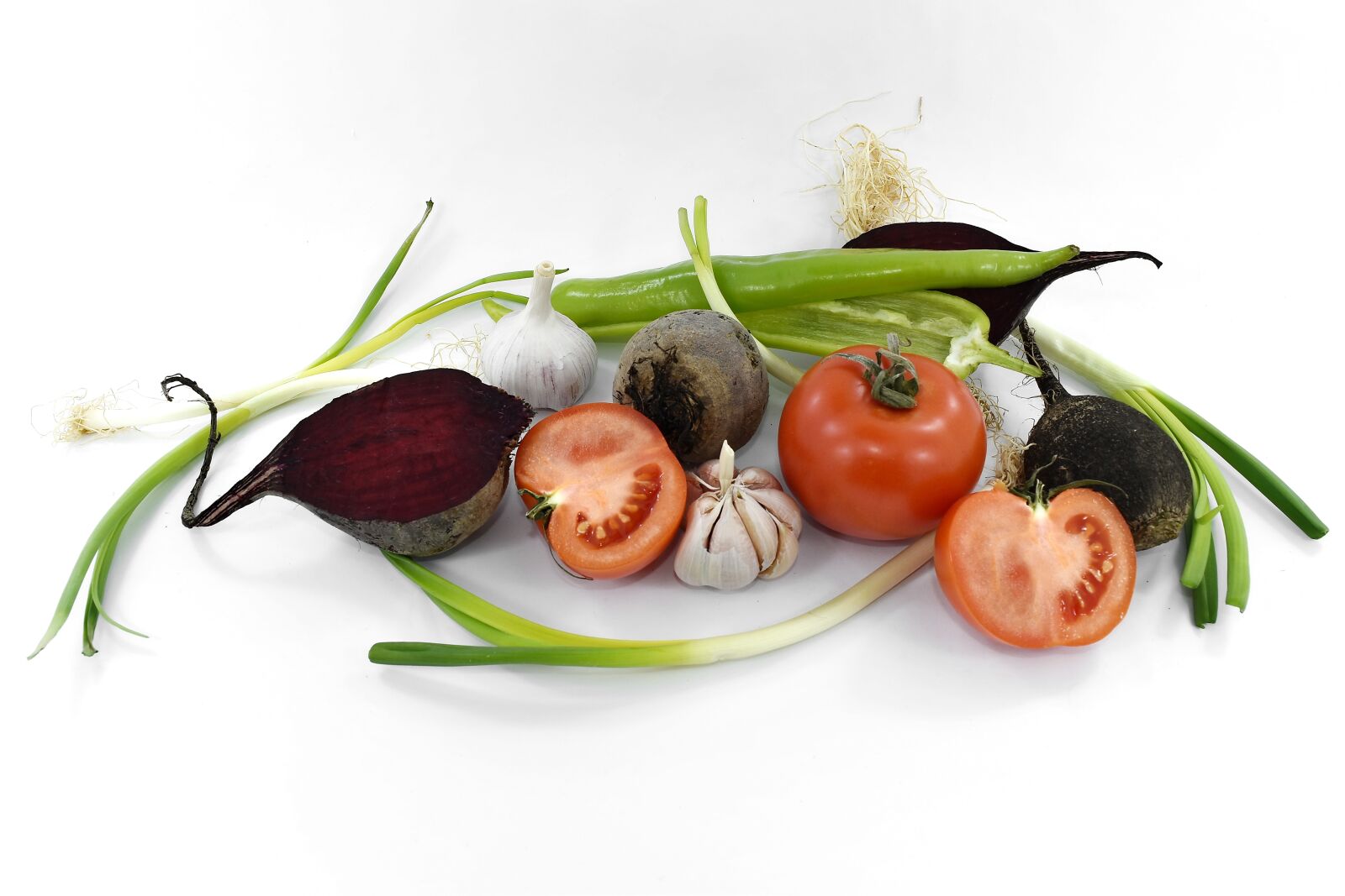 Nikon D5500 sample photo. Beetroot, garlic, leek, onion photography