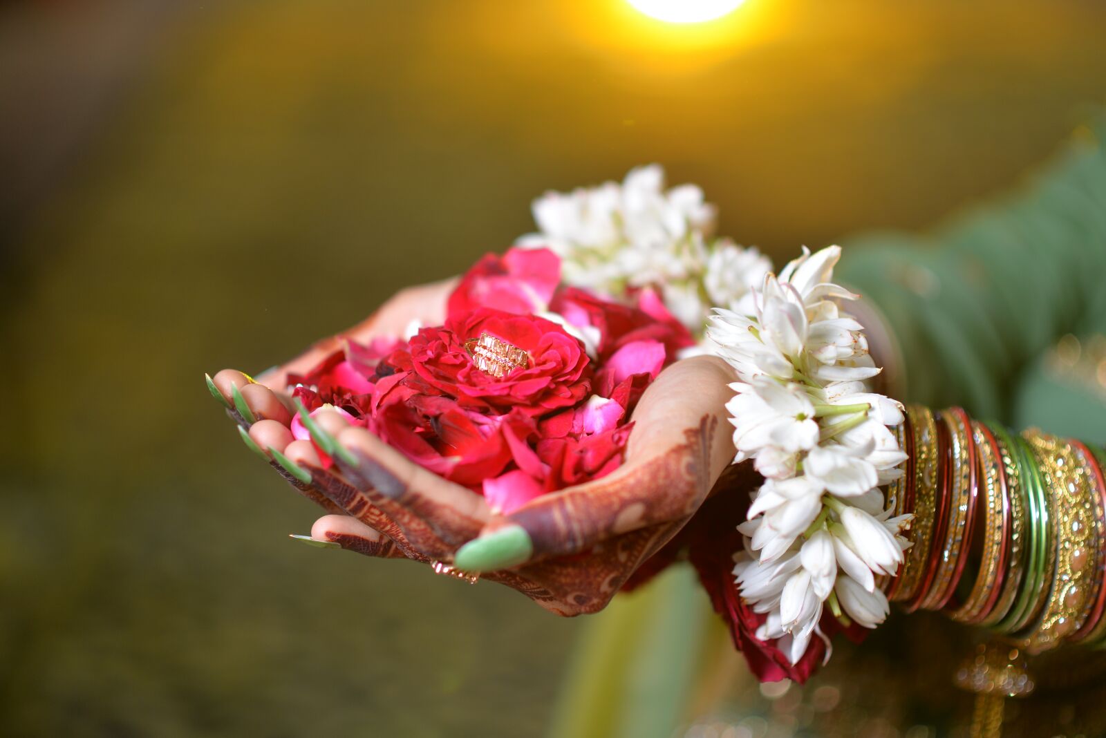 Nikon D610 sample photo. Wedding, bridal hands, flower photography