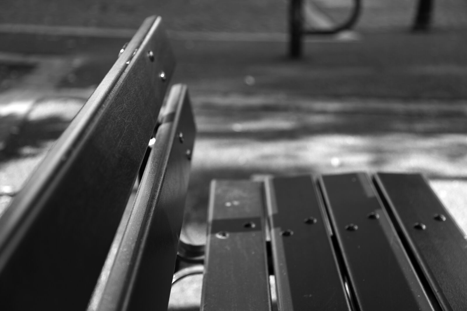 Canon EOS 5D Mark II sample photo. Bench, black, white photography