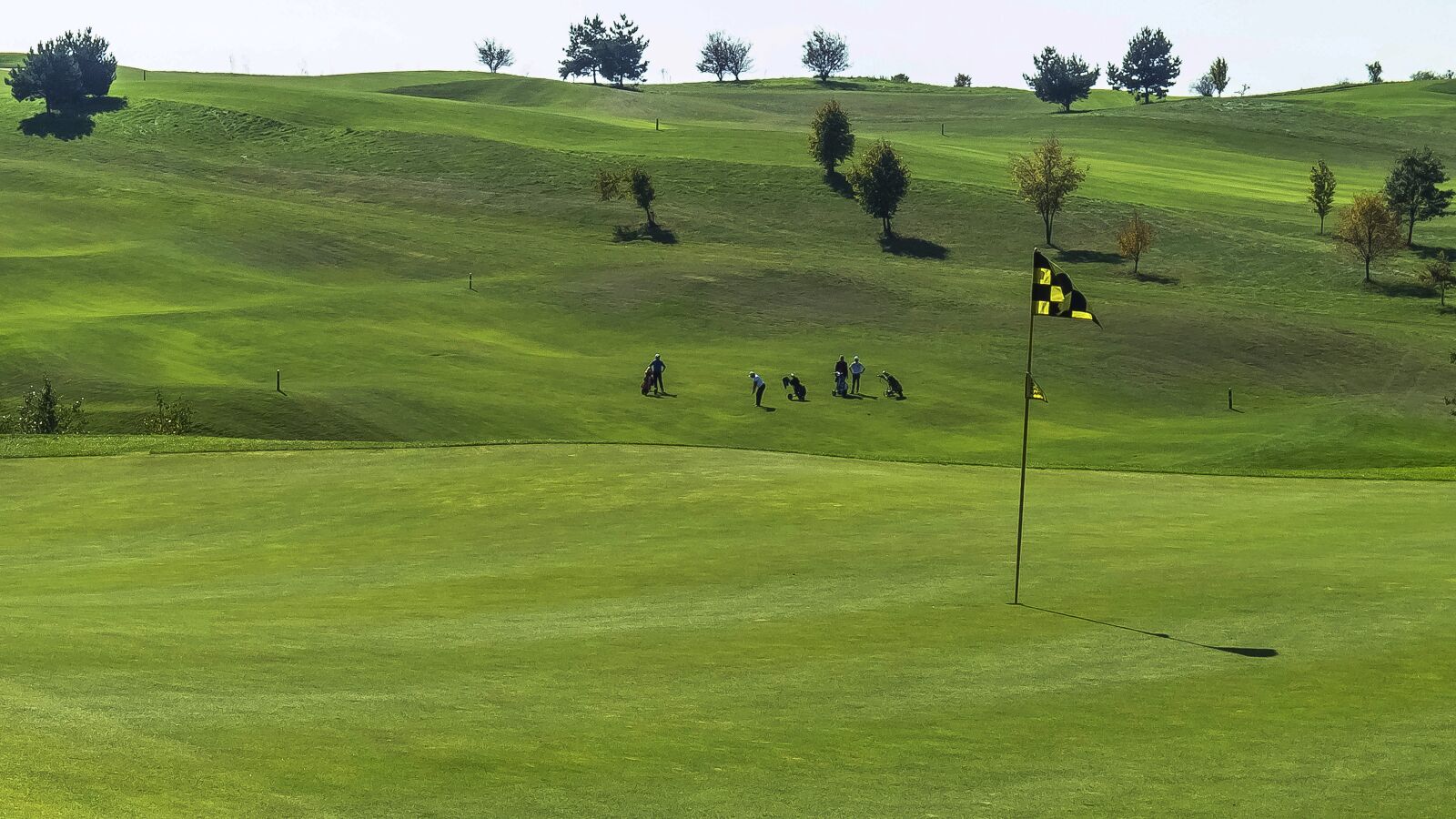 Samsung EX1 sample photo. Golf, flag, clubs photography