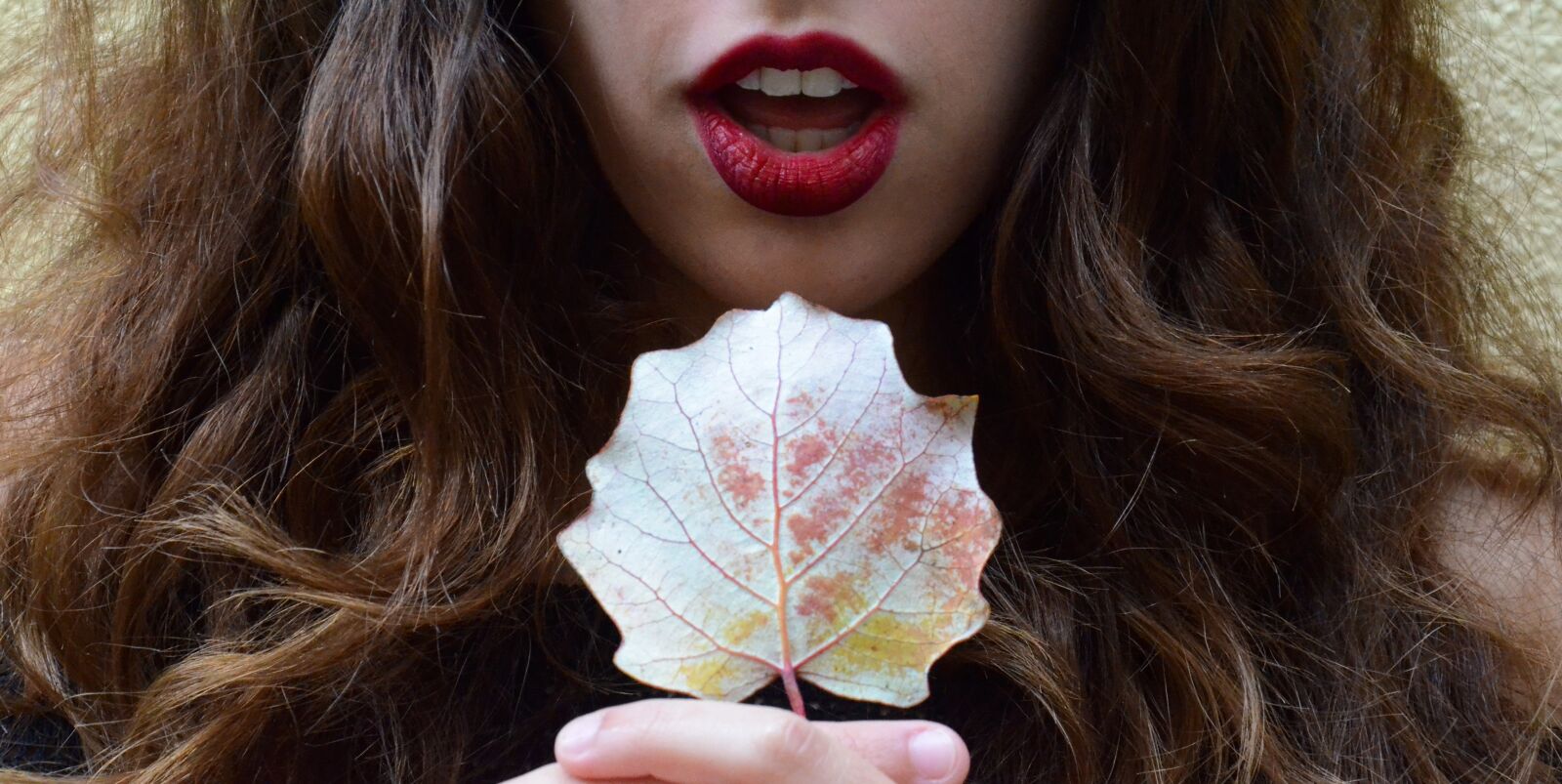 Nikon D7000 sample photo. Mouth, red lipstick, leaf photography