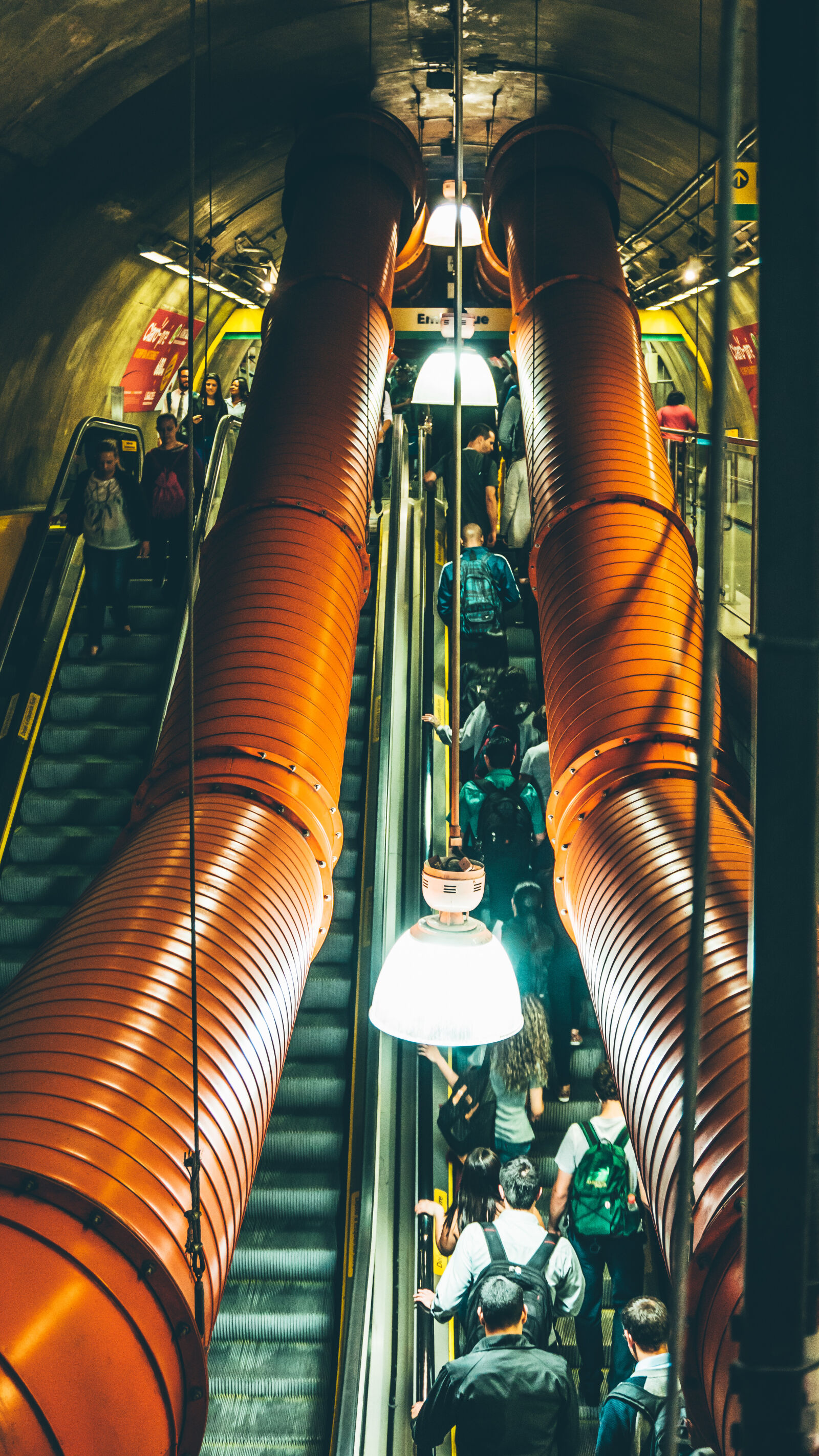 Sony a6300 sample photo. People, walking, on, escalator photography