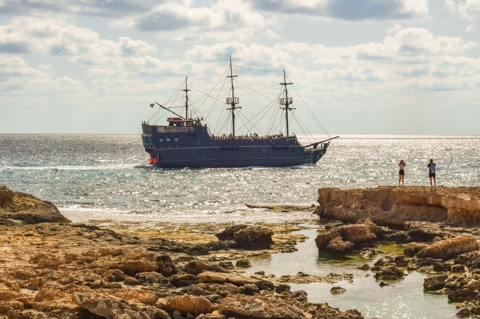 Nikon D3300 sample photo. Rocky coast, ship, boat photography