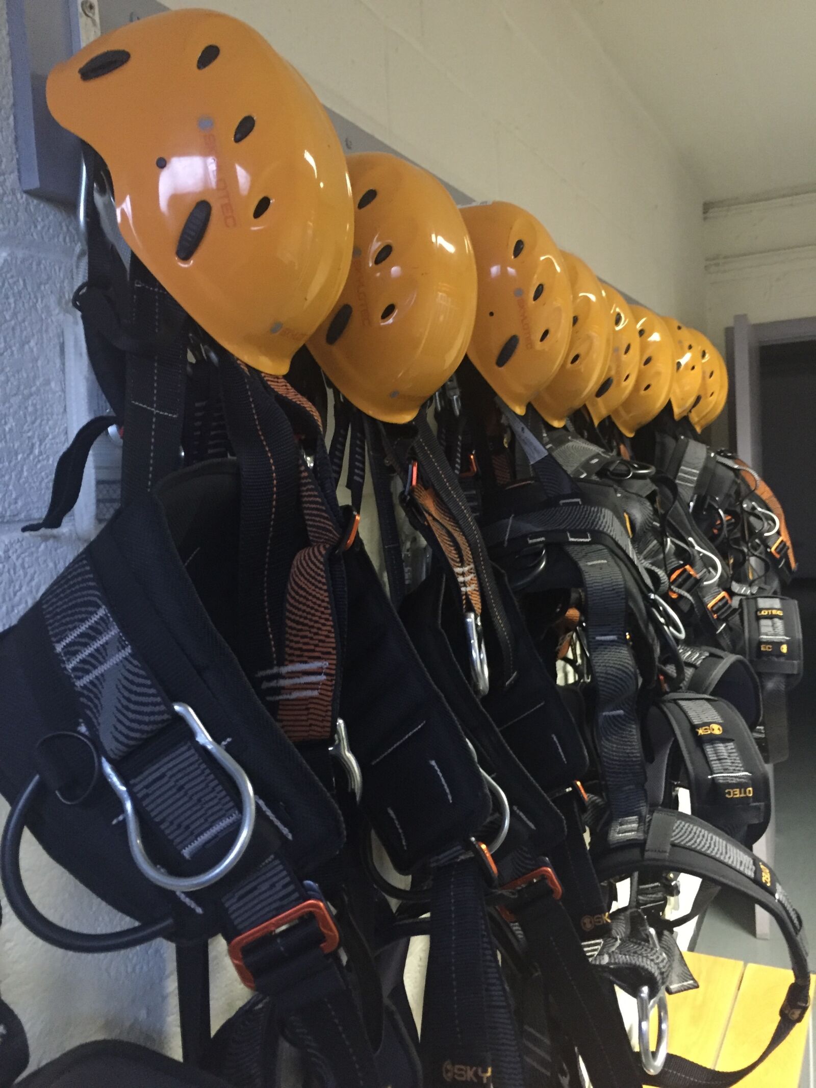 Apple iPhone 6 sample photo. Helmet, yellow, harness photography