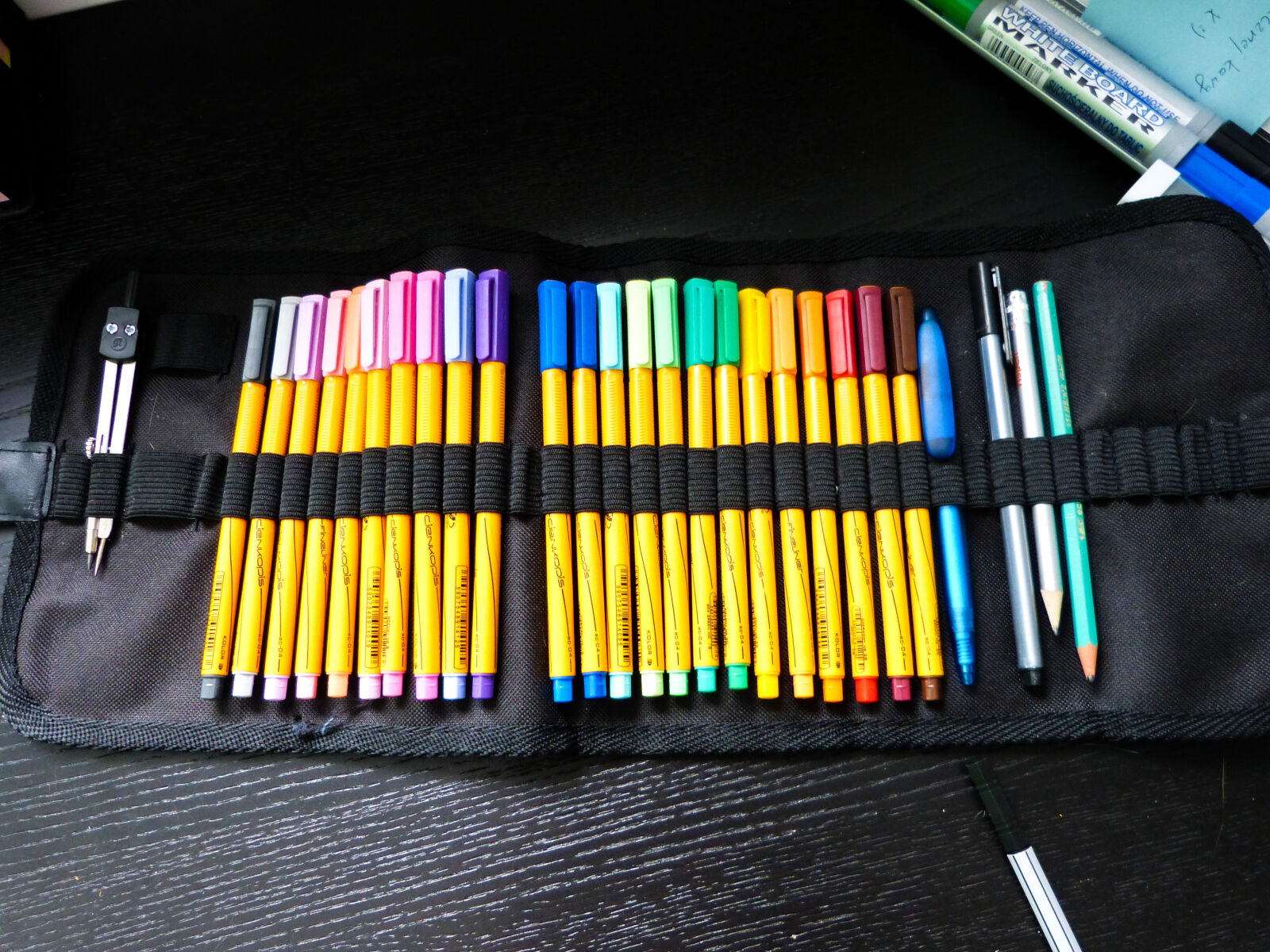 Panasonic Lumix DMC-FZ150 sample photo. Colour, desk, pencil, case photography