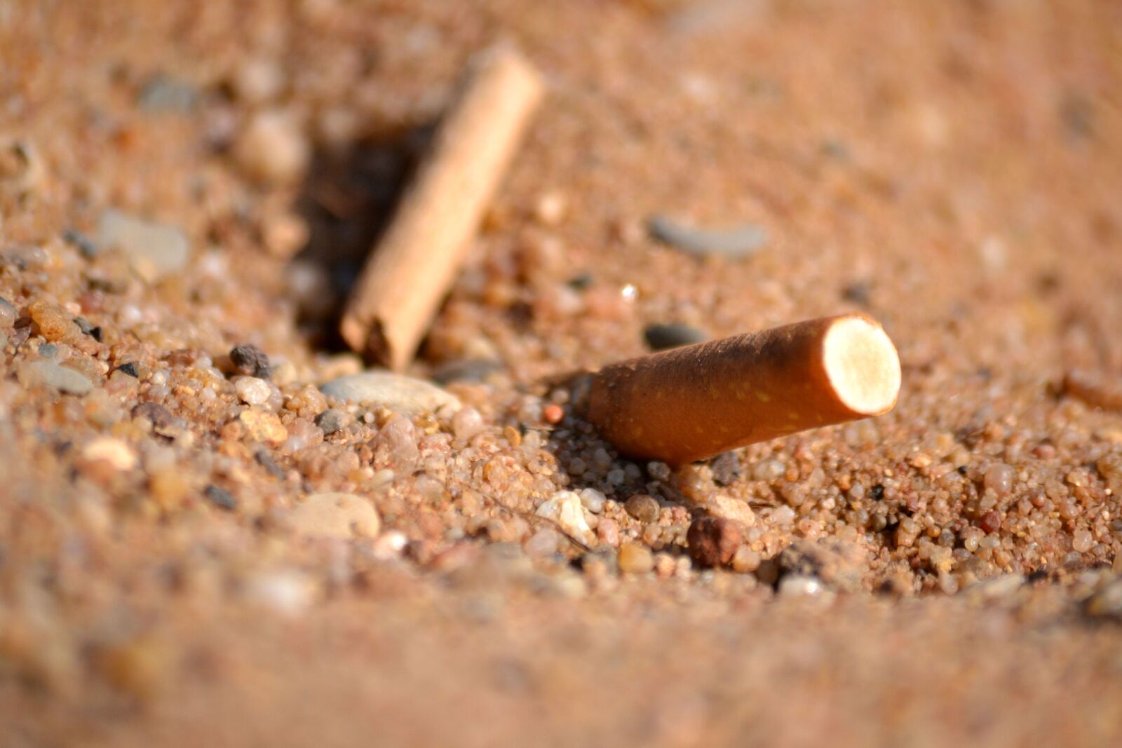 Nikon D3100 sample photo. Sand, cigarette, garbage photography