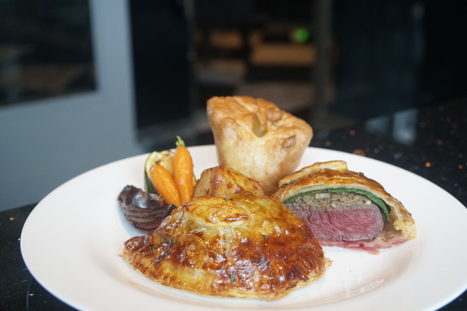 Sony a6500 sample photo. Beef wellington, beef, dinner photography
