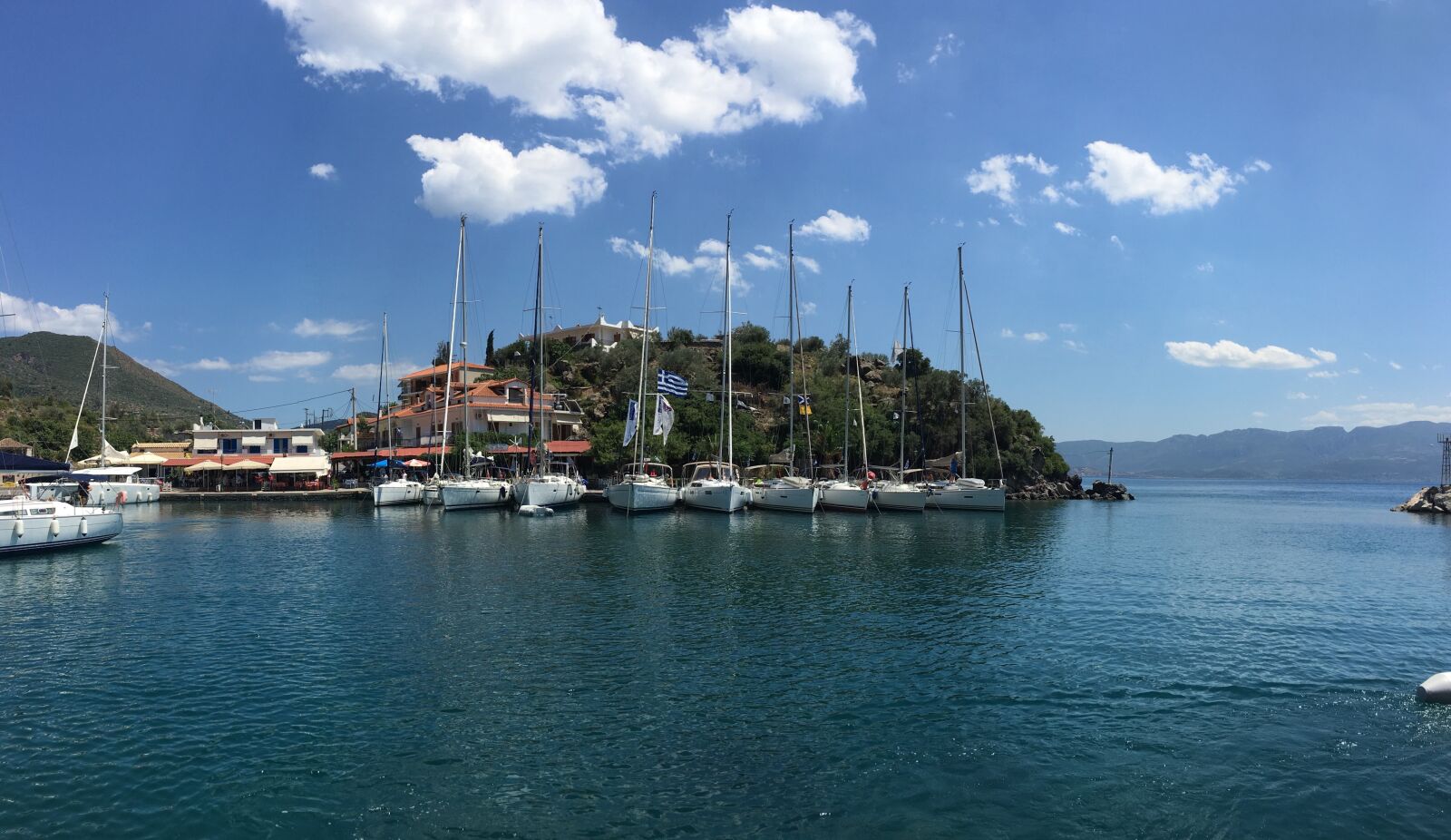 iPhone 6s Plus back camera 4.15mm f/2.2 sample photo. Greece, marina, sailboats photography