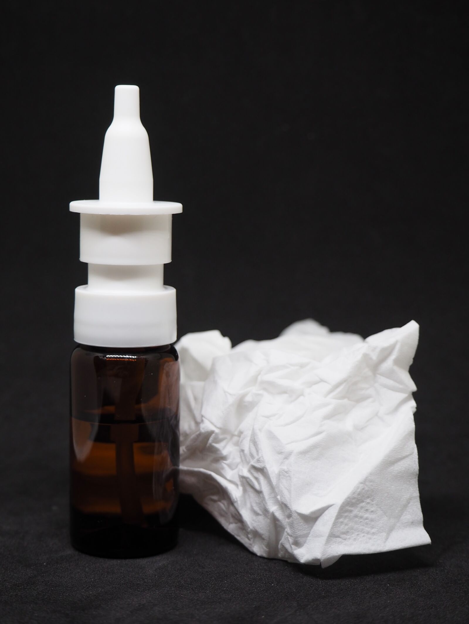 Olympus OM-D E-M10 sample photo. Nasal spray, cold, handkerchief photography