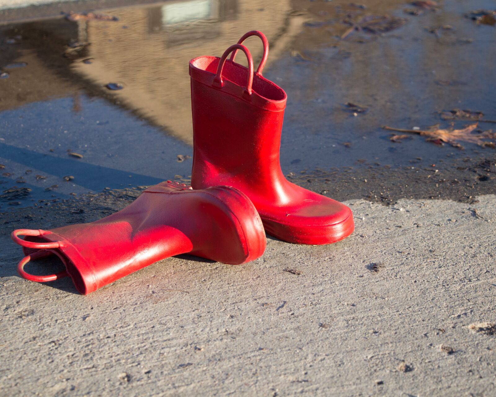 Canon EOS 650D (EOS Rebel T4i / EOS Kiss X6i) + Canon EF-S 18-135mm F3.5-5.6 IS STM sample photo. Rainboots, rain boots, red photography