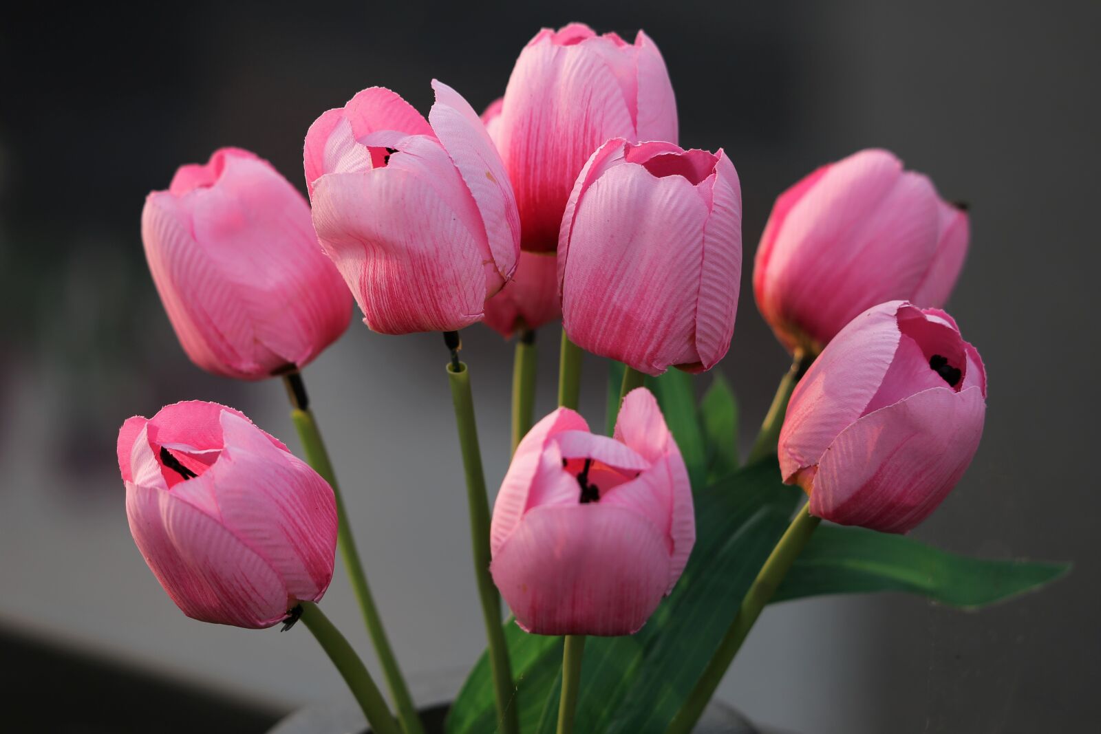 Canon EF 70-300 F4-5.6 IS II USM sample photo. Artificial flowers, tulips, vase photography