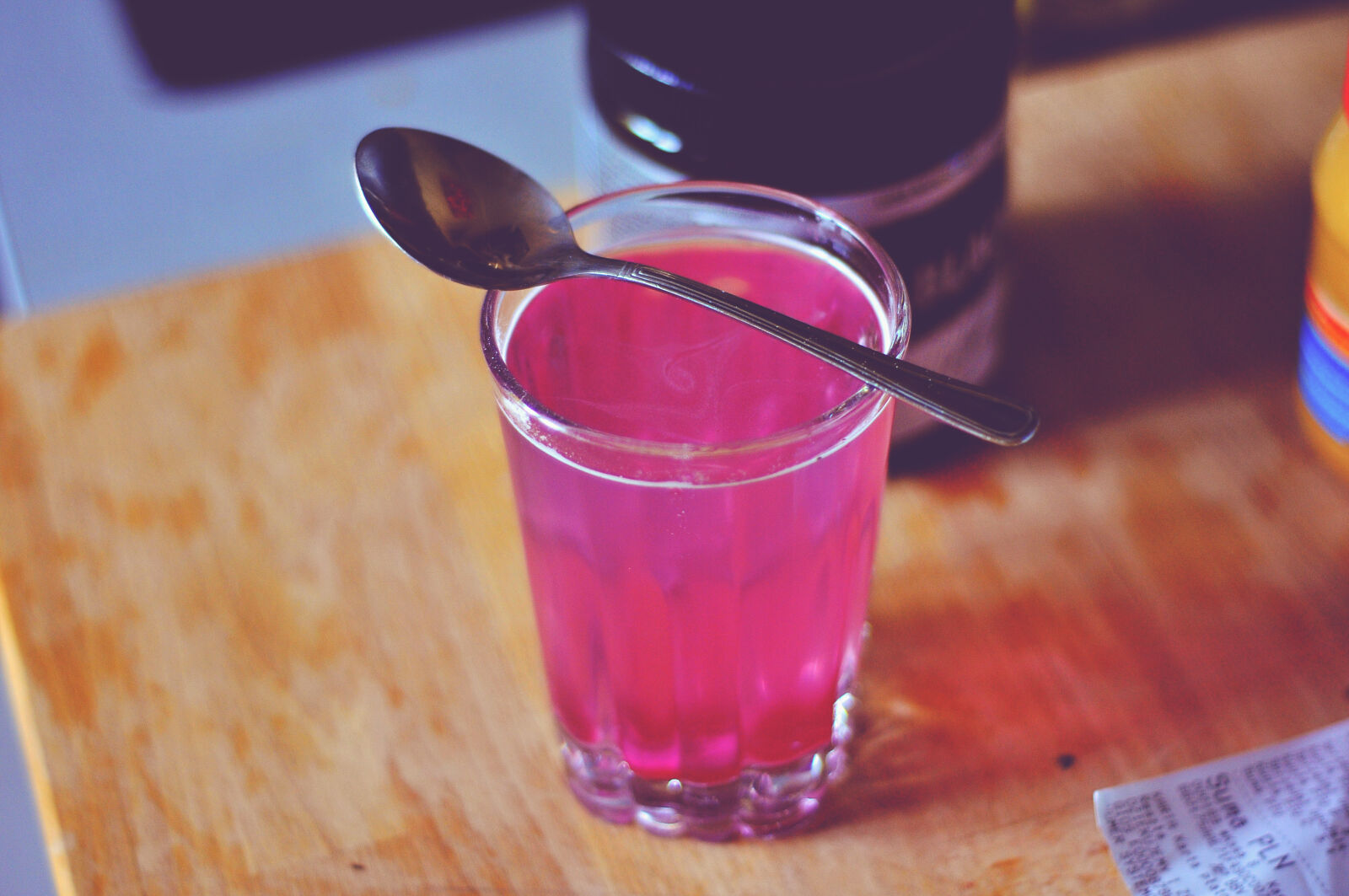 Nikon D300S + Nikon AF Nikkor 50mm F1.8D sample photo. Cherry, drink, glass, spoon photography