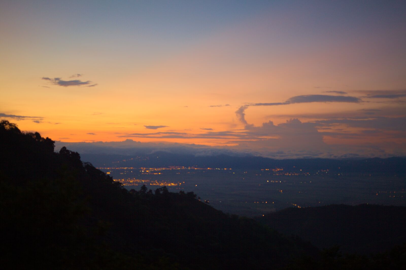 Canon EOS 5D Mark II sample photo. Sunset, mountain, city light photography