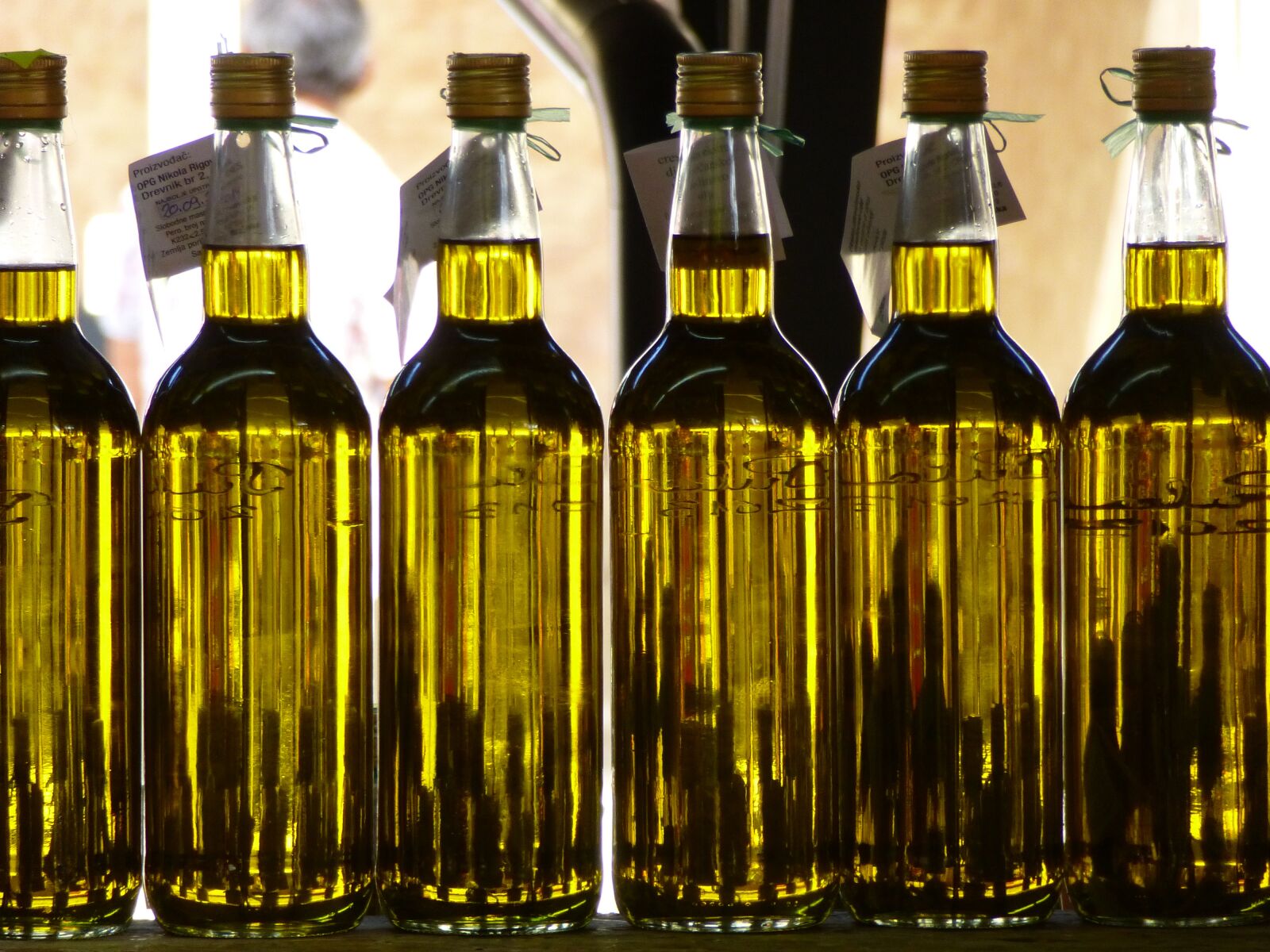 Panasonic Lumix DMC-ZS15 (Lumix DMC-TZ25) sample photo. Olive oil, market, bottles photography