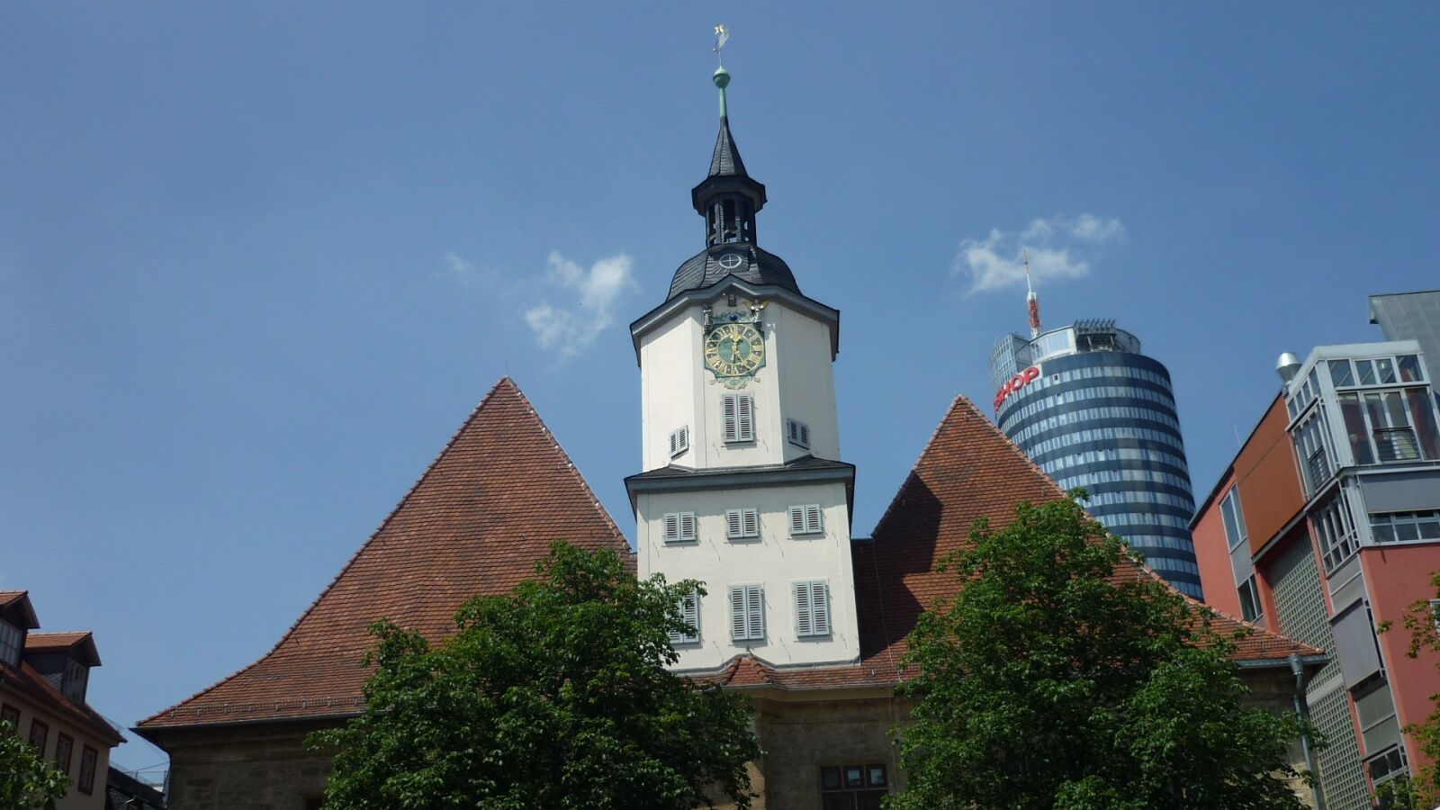 Panasonic Lumix DMC-FS6 sample photo. Town hall, clock tower photography