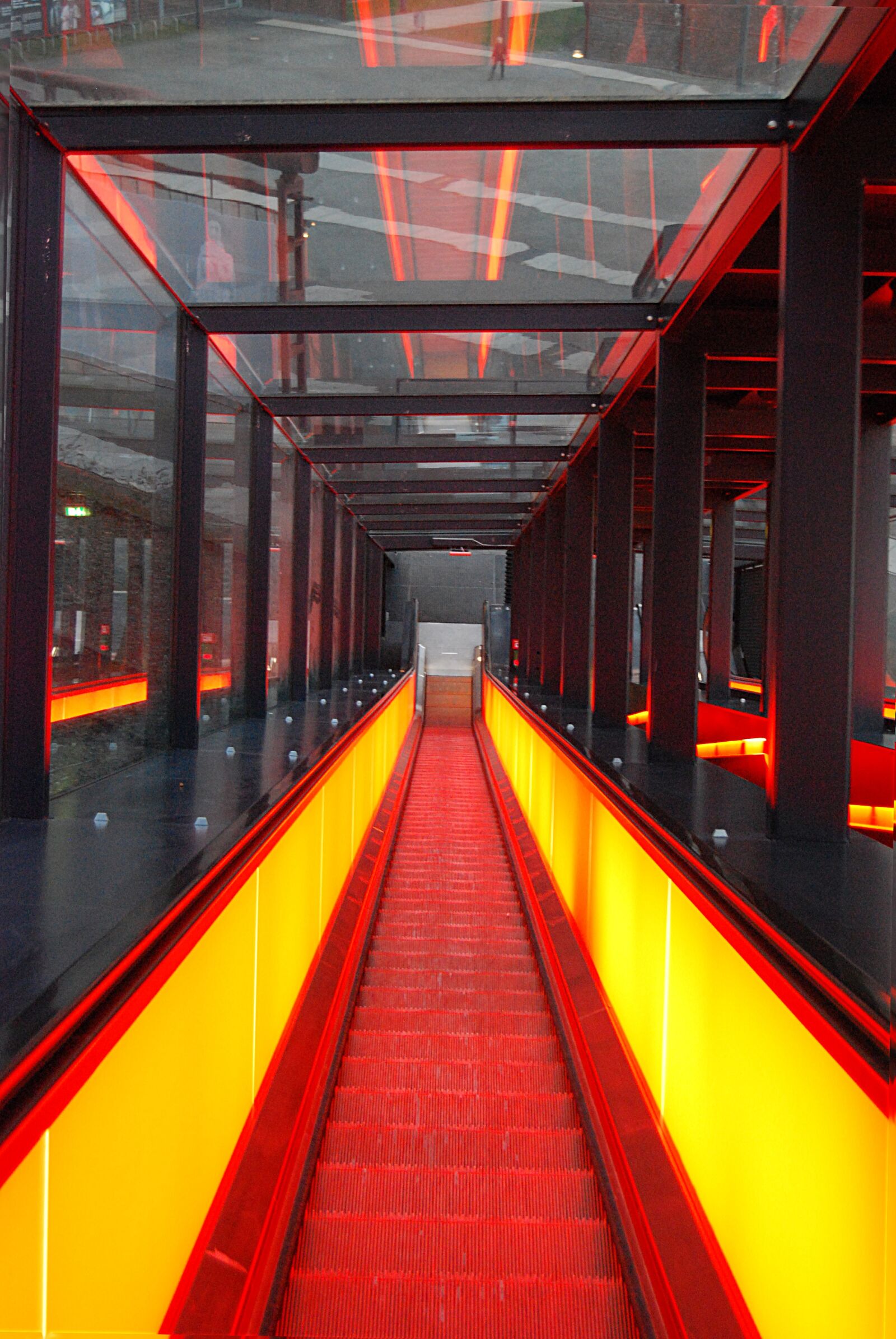 Nikon D40X sample photo. Escalator, illumination, zollverein photography