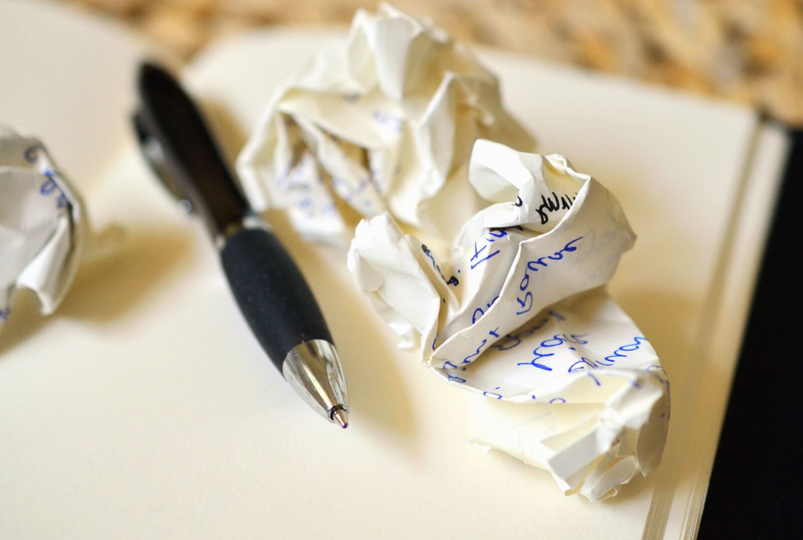 Nikon D5100 sample photo. Pen, paper, wrinkled, writing photography