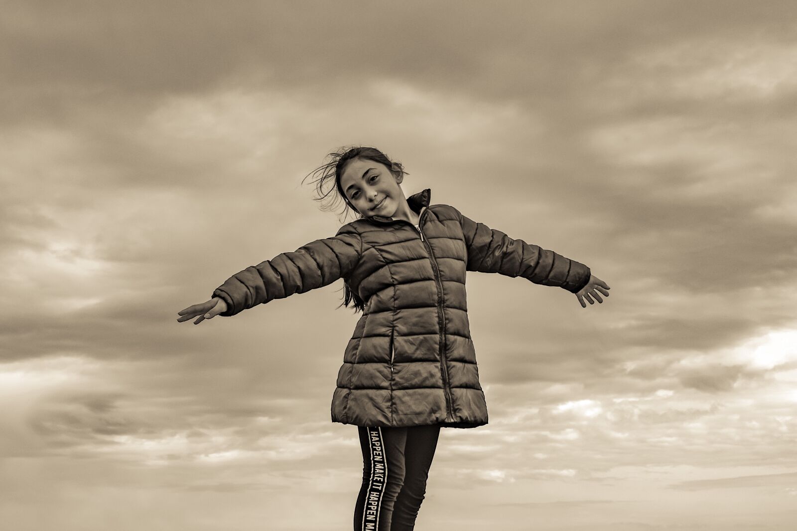 Nikon D3300 sample photo. Girl, sky, clouds photography