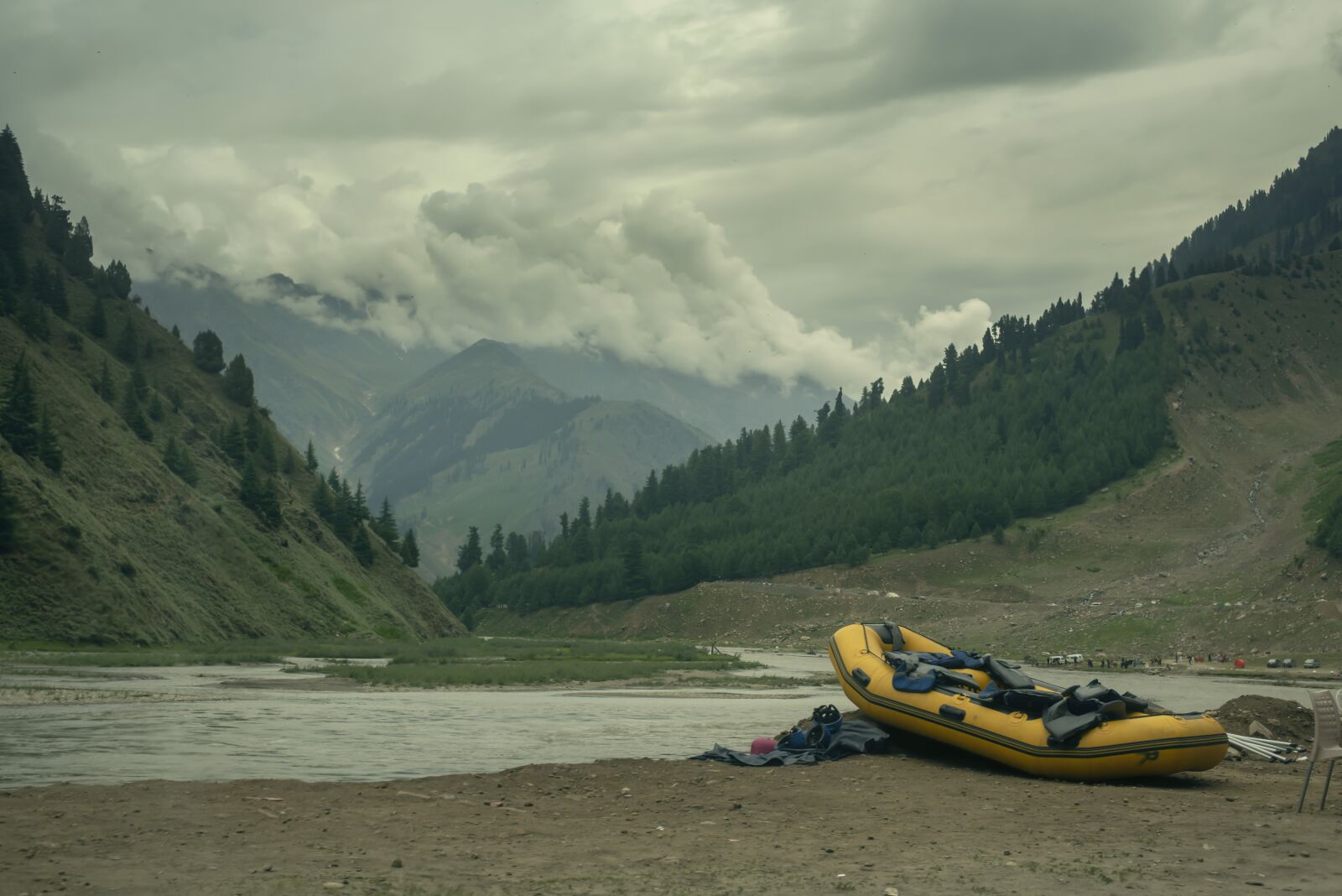 Nikon D750 sample photo. Boat, river, mountains photography