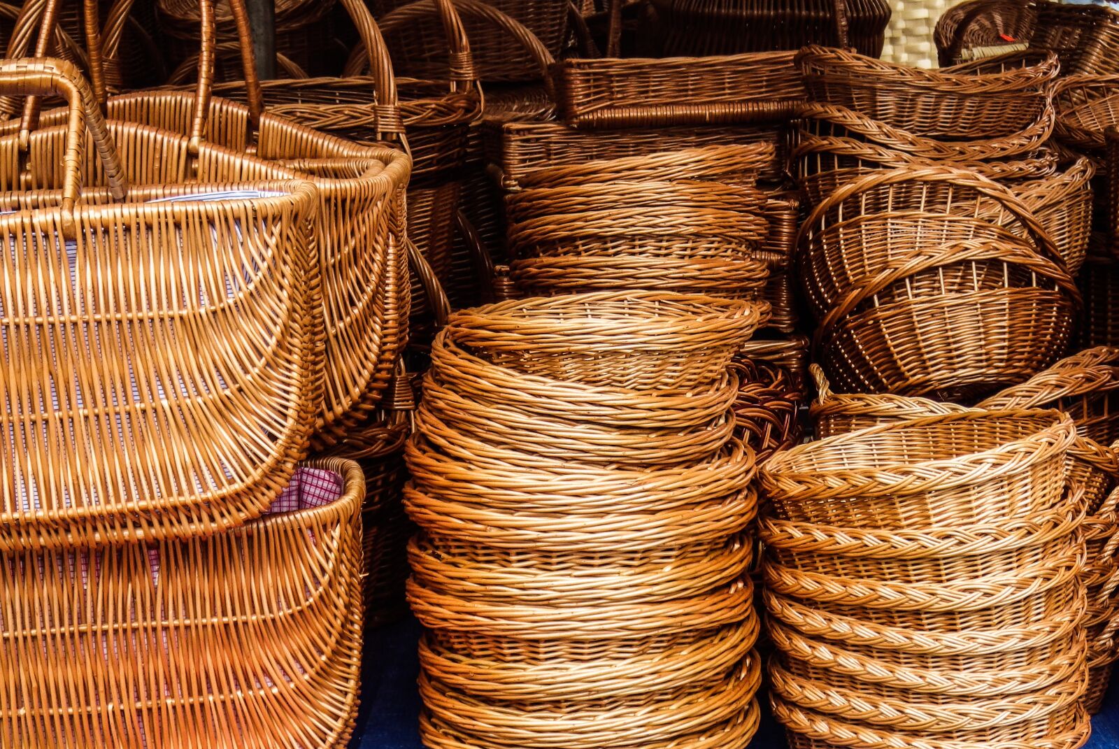 Pentax Optio WG-2 sample photo. Market, baskets, woven photography