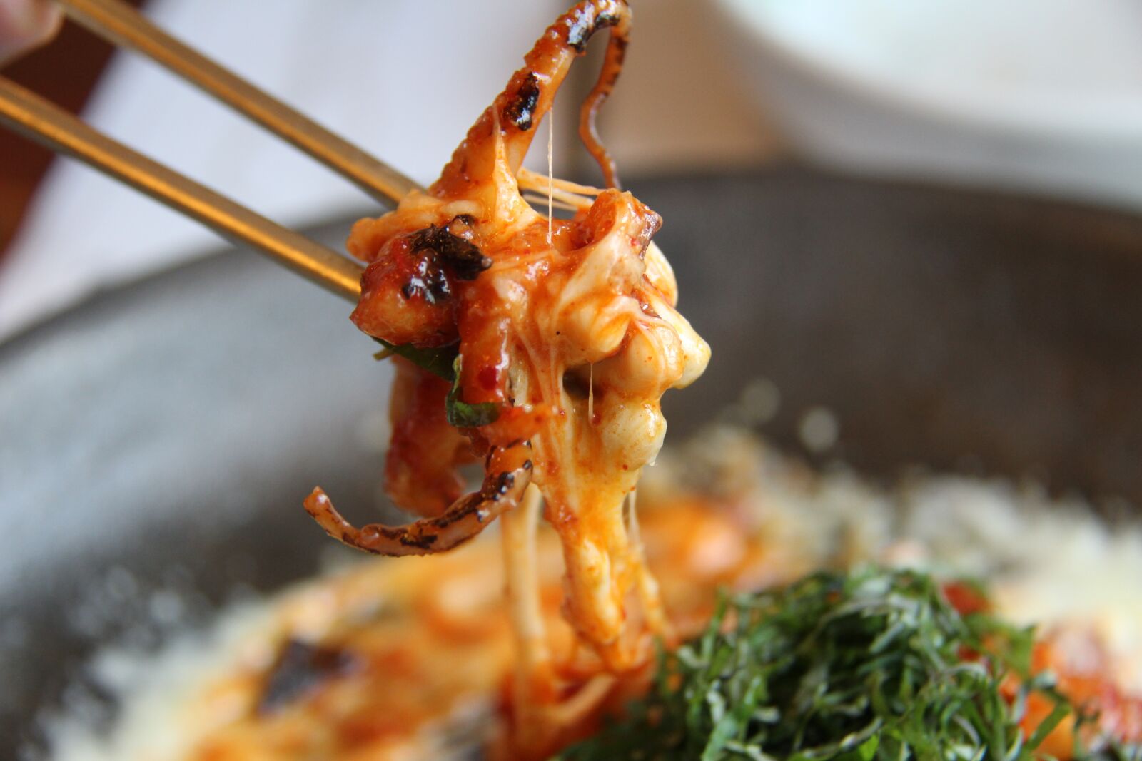 Canon EF-S 18-200mm F3.5-5.6 IS sample photo. Cooking octopus, octopus stir photography