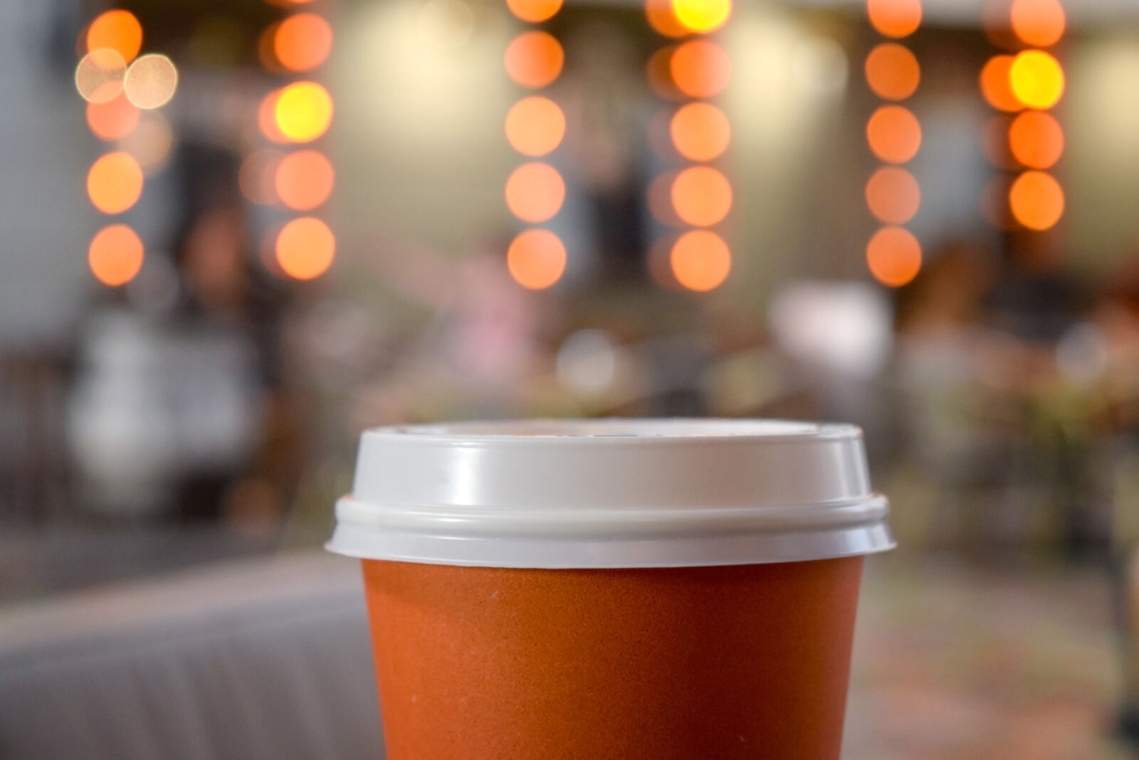 Nikon D3300 sample photo. Bokeh, coffee, cup, lights photography