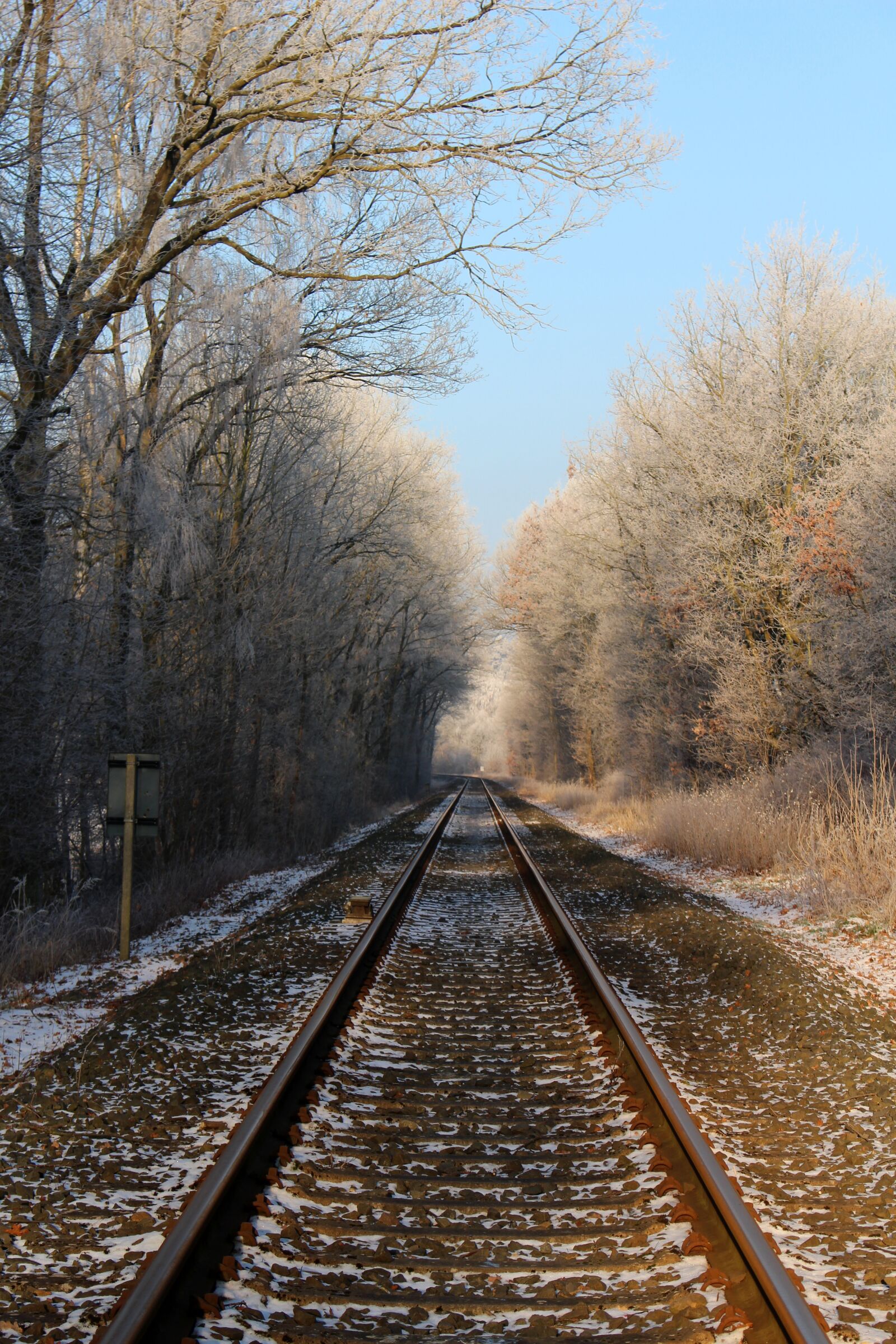 Canon EOS 100D (EOS Rebel SL1 / EOS Kiss X7) sample photo. Railway rails, rails, cold photography