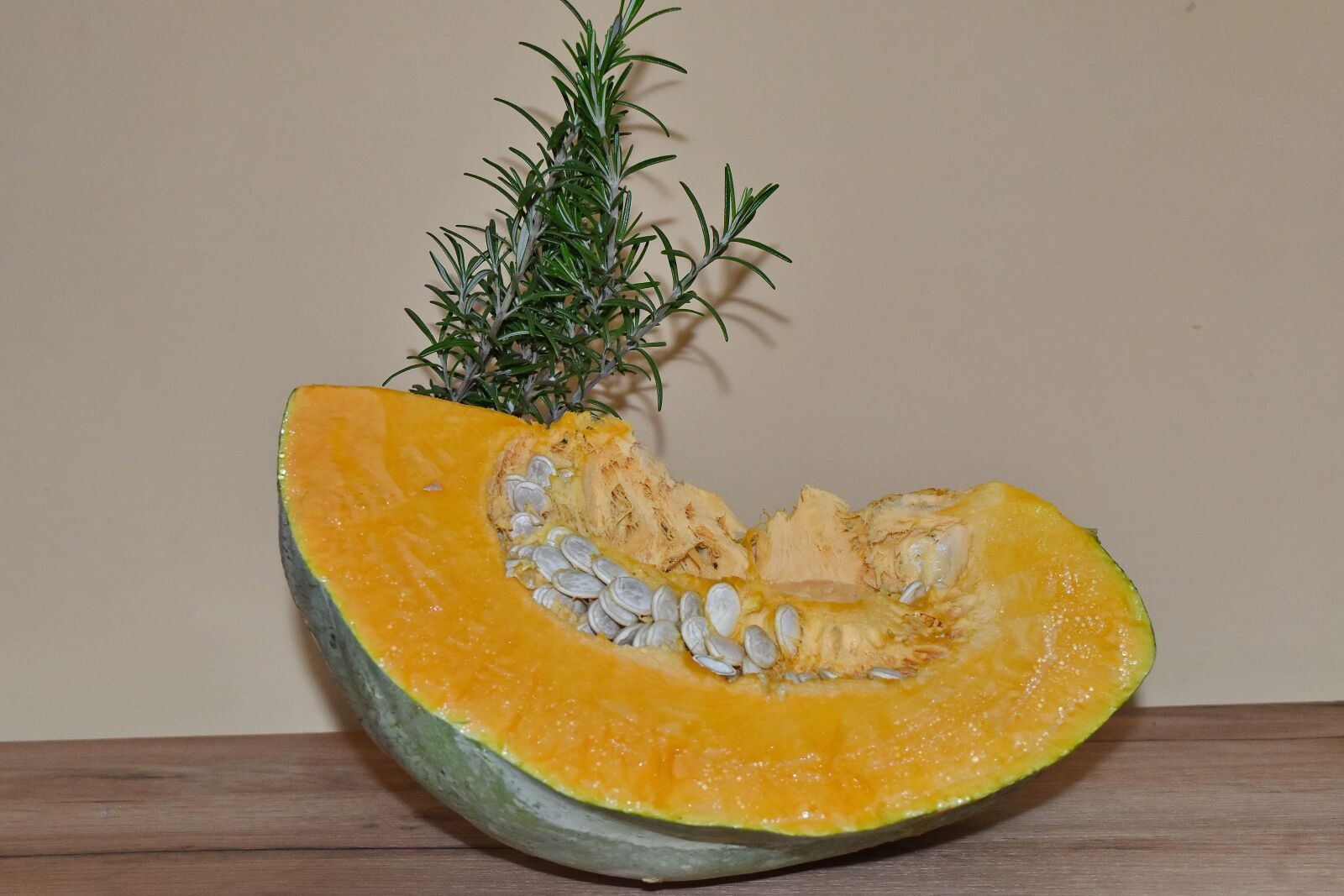 Nikon D5500 sample photo. Pumpkin seed, rosemary, pumpkin photography