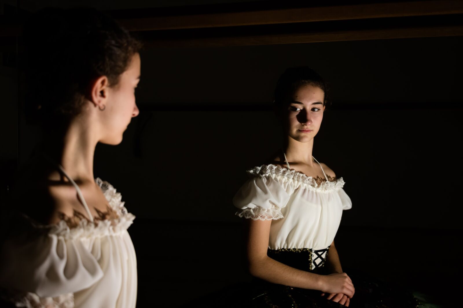 Canon EOS 7D Mark II sample photo. Ballerina, mirror, shadows photography