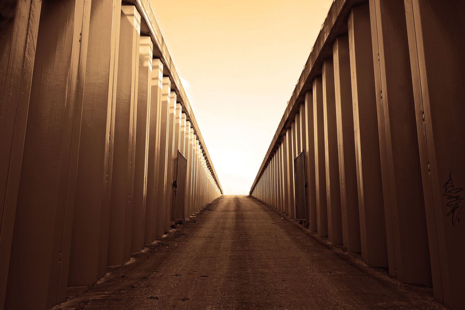 Sony Cyber-shot DSC-RX100 sample photo. Wall, steel wall, road photography
