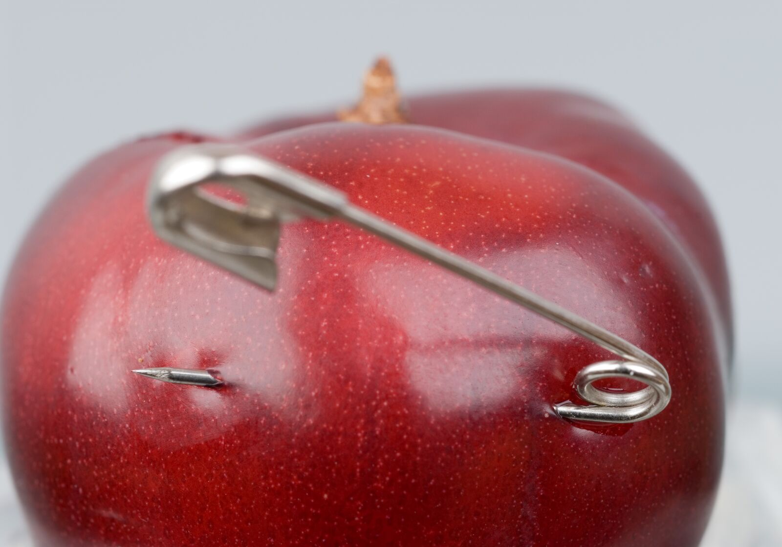 Nikon D200 sample photo. Apple, security, safety pin photography