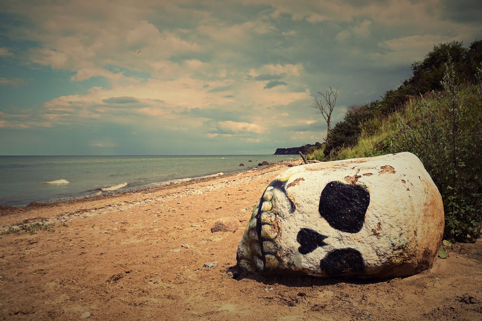 Sony a6000 sample photo. Skull and crossbones, beach photography