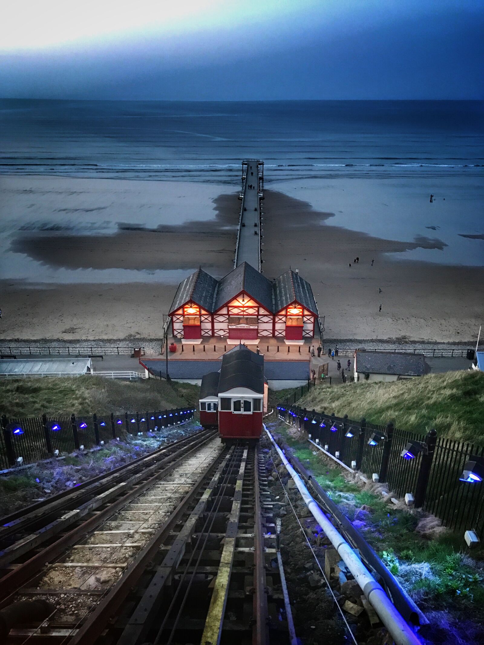 iPhone 7 Plus back dual camera 3.99mm f/1.8 sample photo. Funicular, tram, beach photography