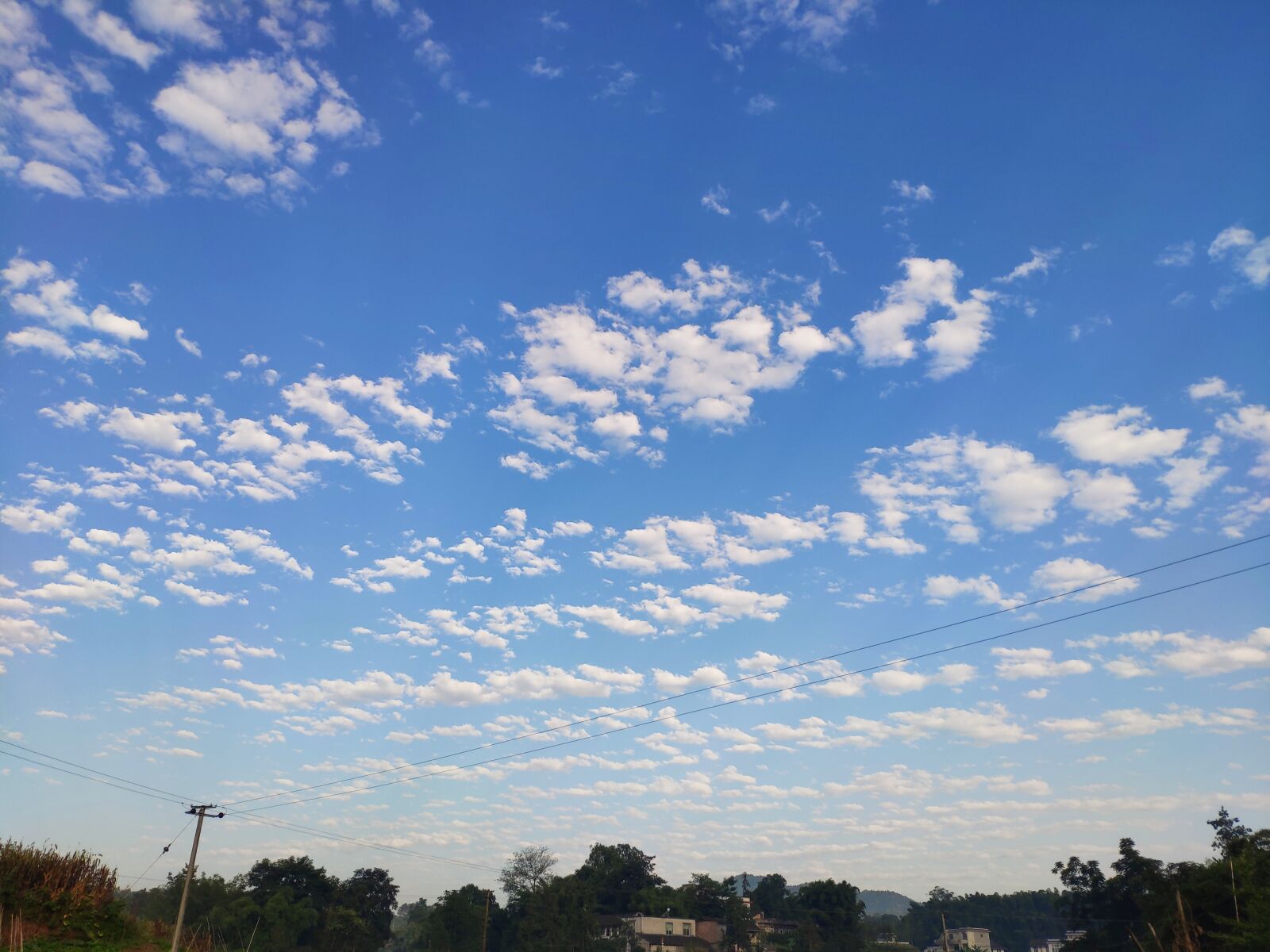 Xiaomi MI 8 sample photo. Sky, cloud, telephone poles photography