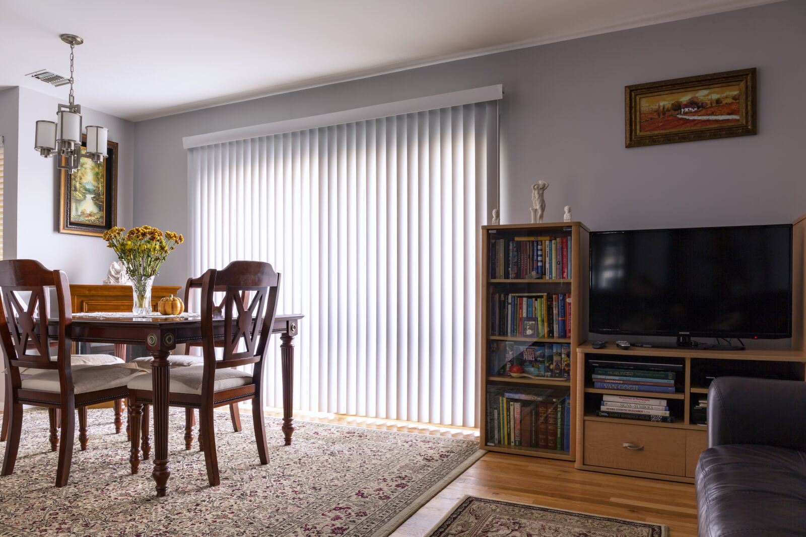 Canon EF 24-70mm F4L IS USM sample photo. Home interior, vertical blinds photography