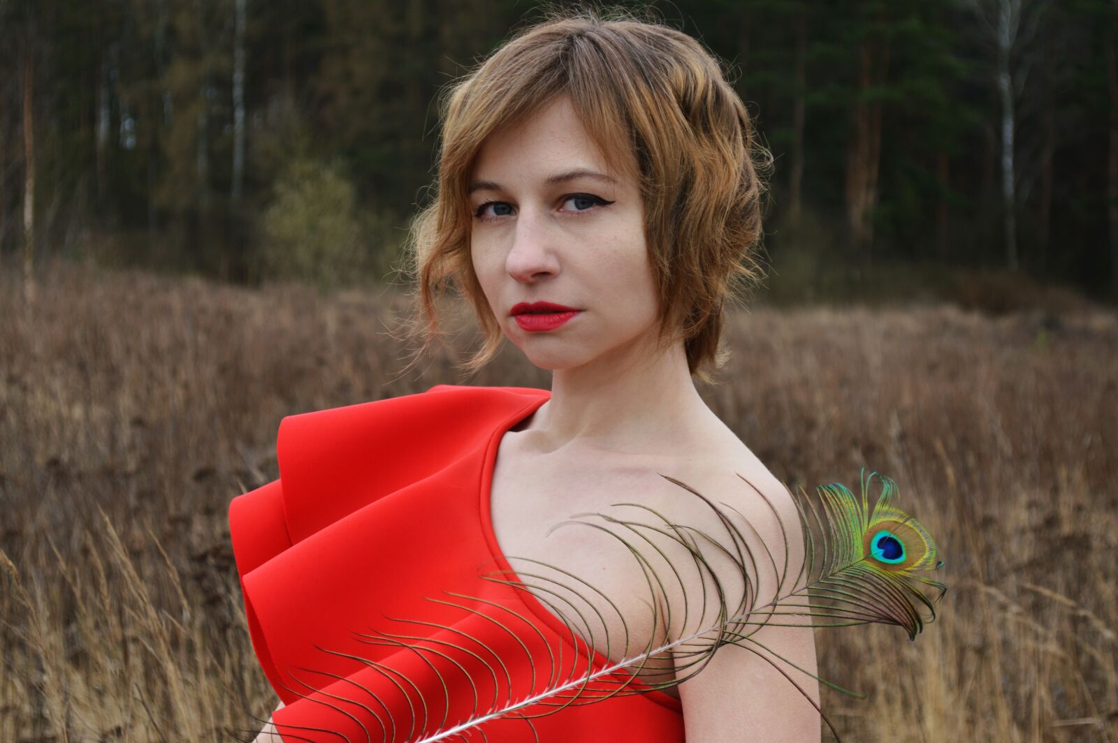 Nikon D3200 sample photo. Red dress, girl, woman photography