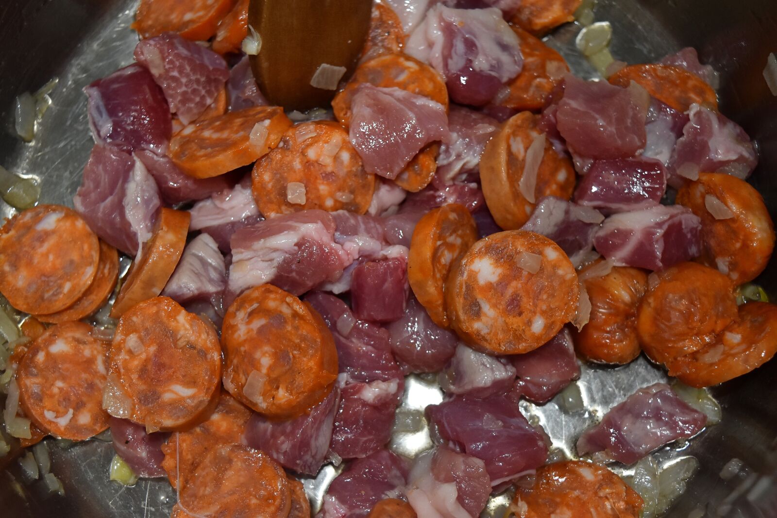 Nikon D5500 sample photo. Lunch, pork, preparation, raw photography