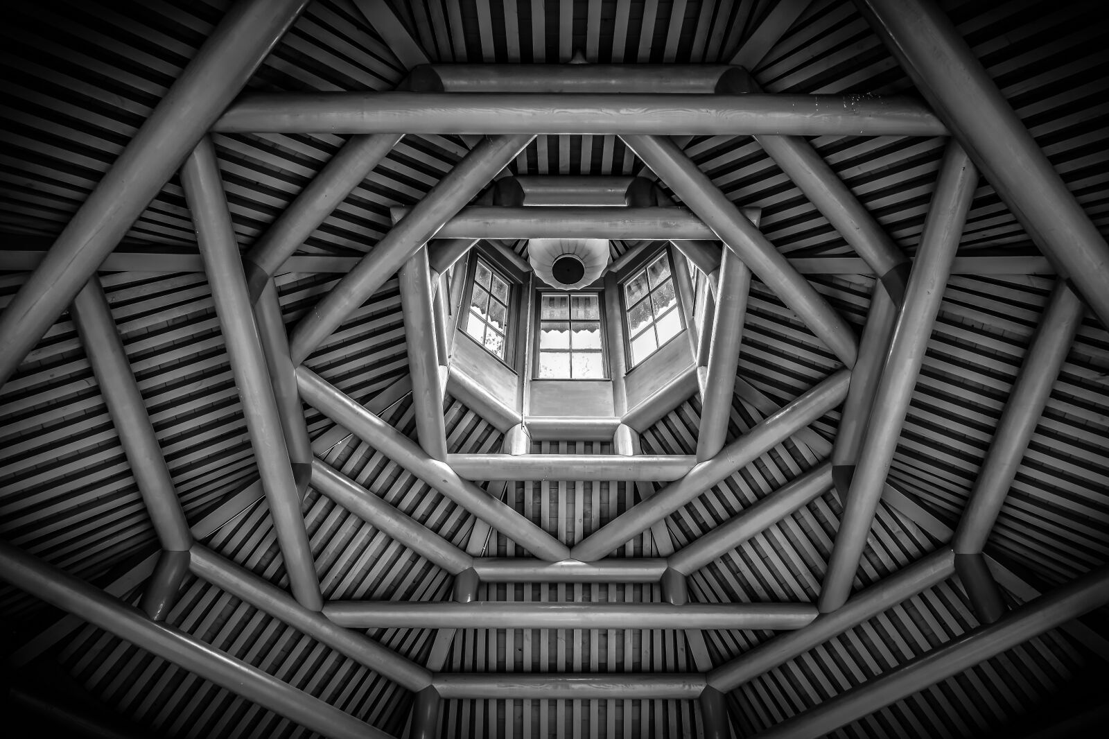 Sony a7 II + Sony FE 28-70mm F3.5-5.6 OSS sample photo. Black and white, roof photography